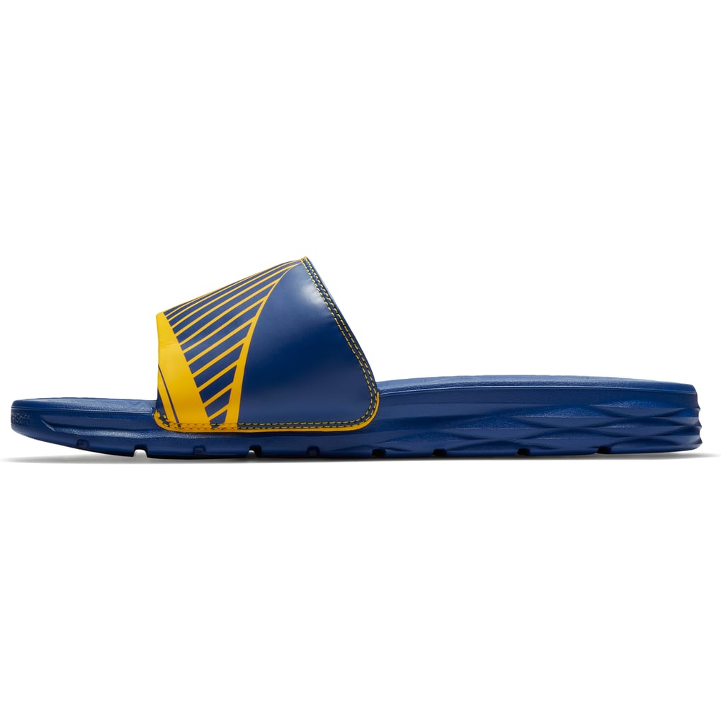 Nike Blue Yellow Golden State Warriors Benassi Solarsoft NBA Slides Mens Size 9 Nike Benassi Solarsoft Men main image 4