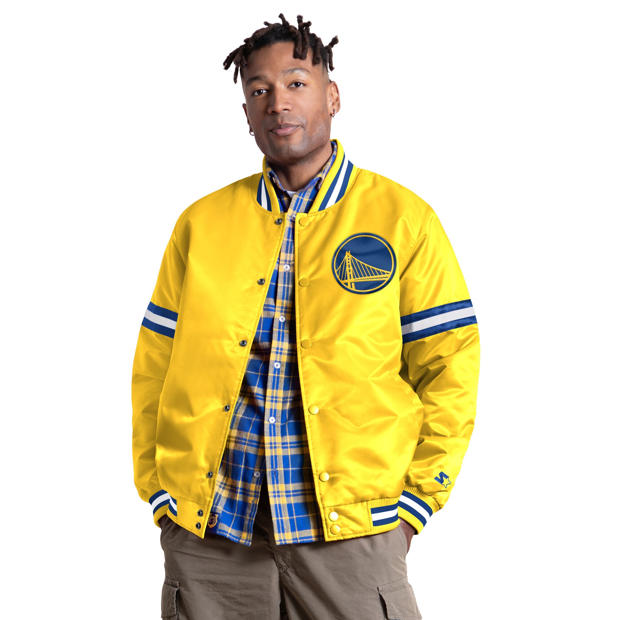 Veste universitaire Starter Gold Golden State Warriors Courtside II pour homme