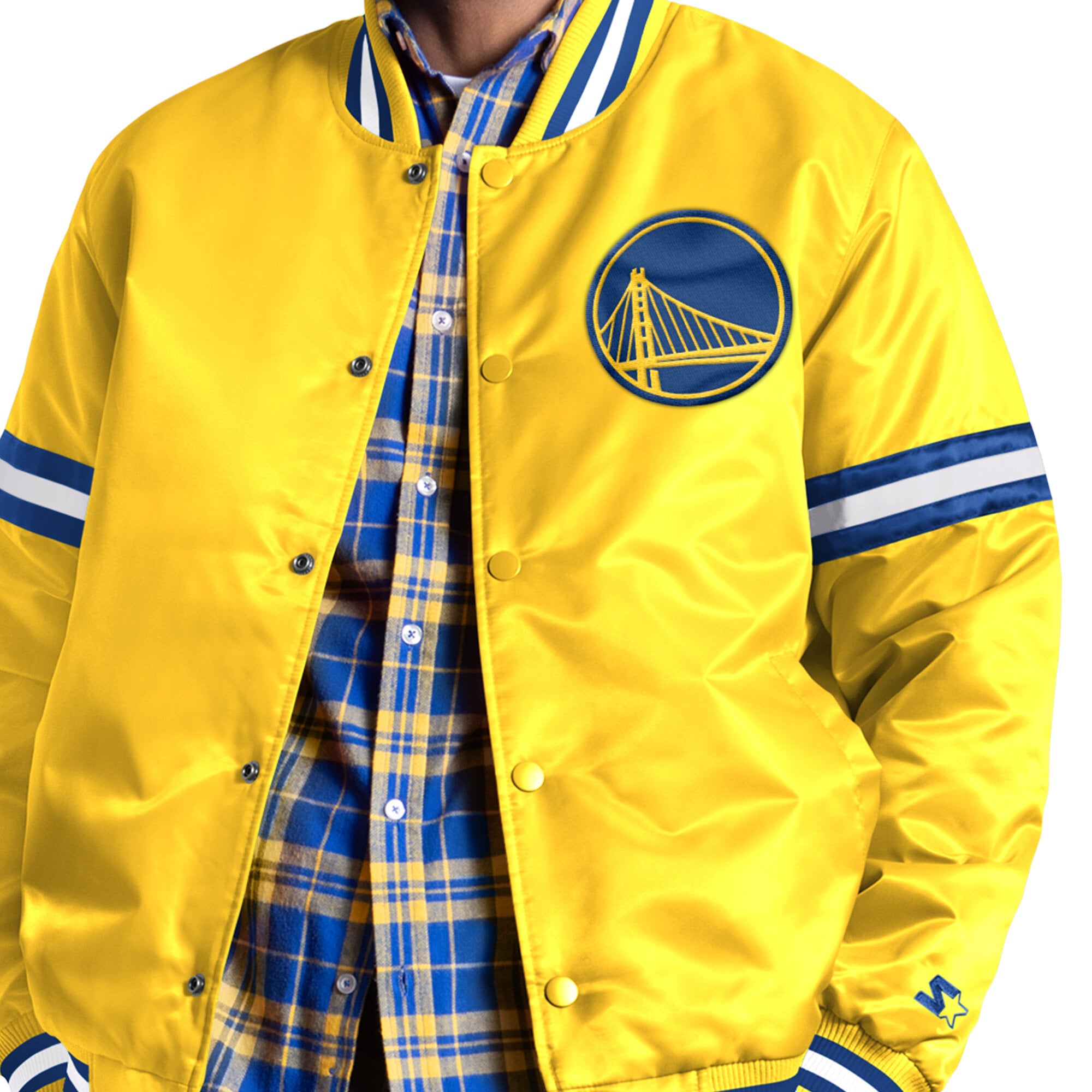 Veste universitaire Starter Gold Golden State Warriors Courtside II pour homme