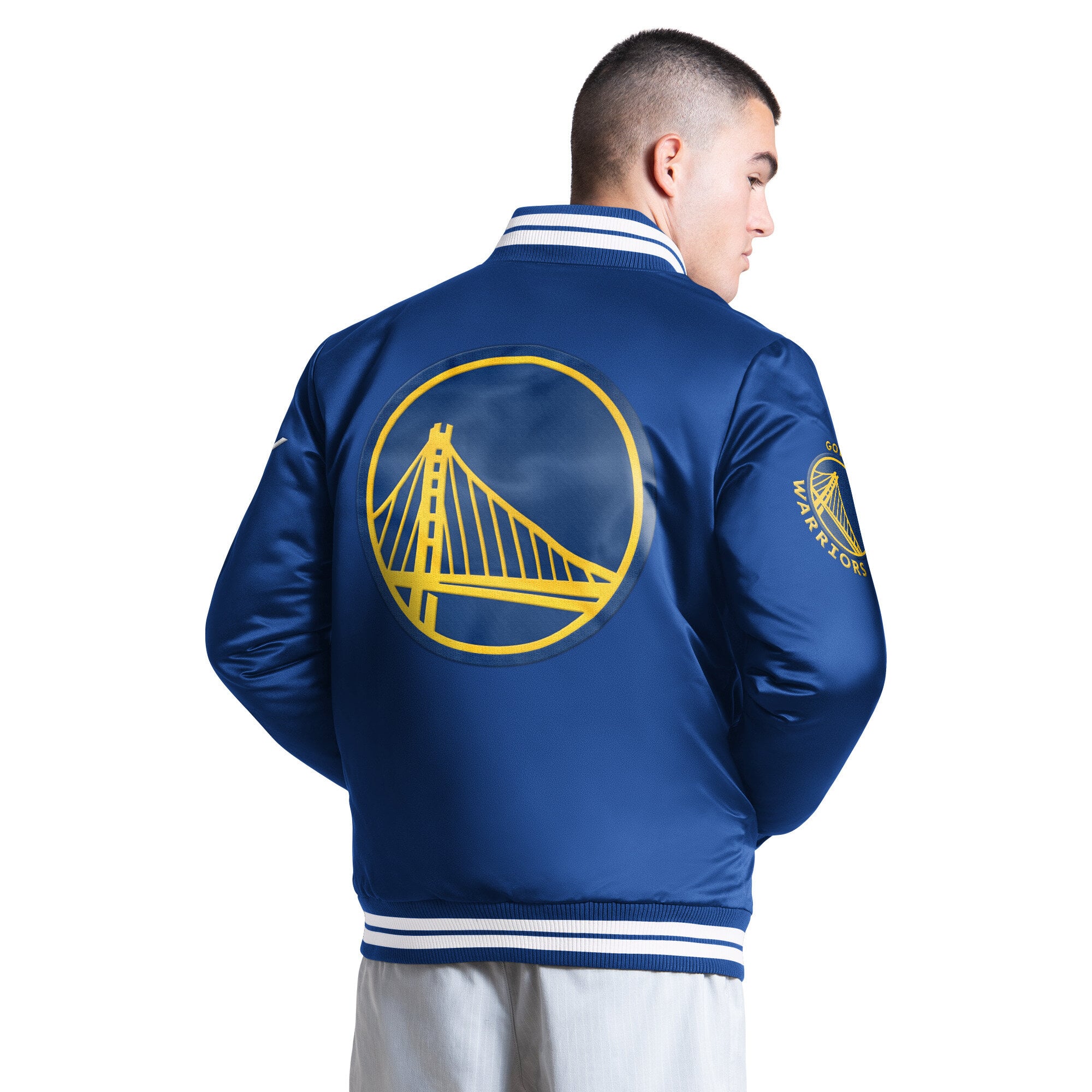 Veste universitaire Starter Royal Golden State Warriors Elite à boutons-pression pour homme
