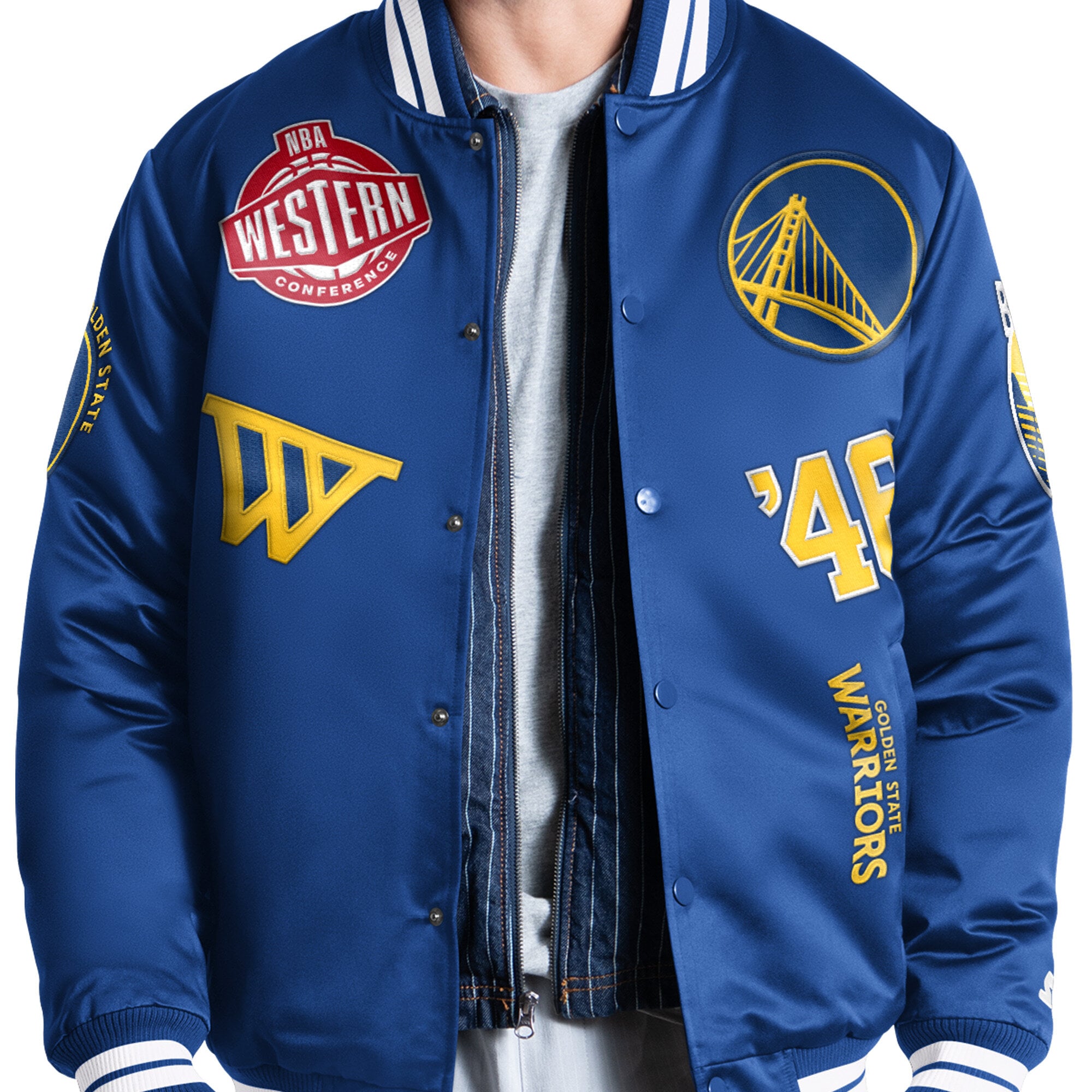 Veste universitaire Starter Royal Golden State Warriors Elite à boutons-pression pour homme