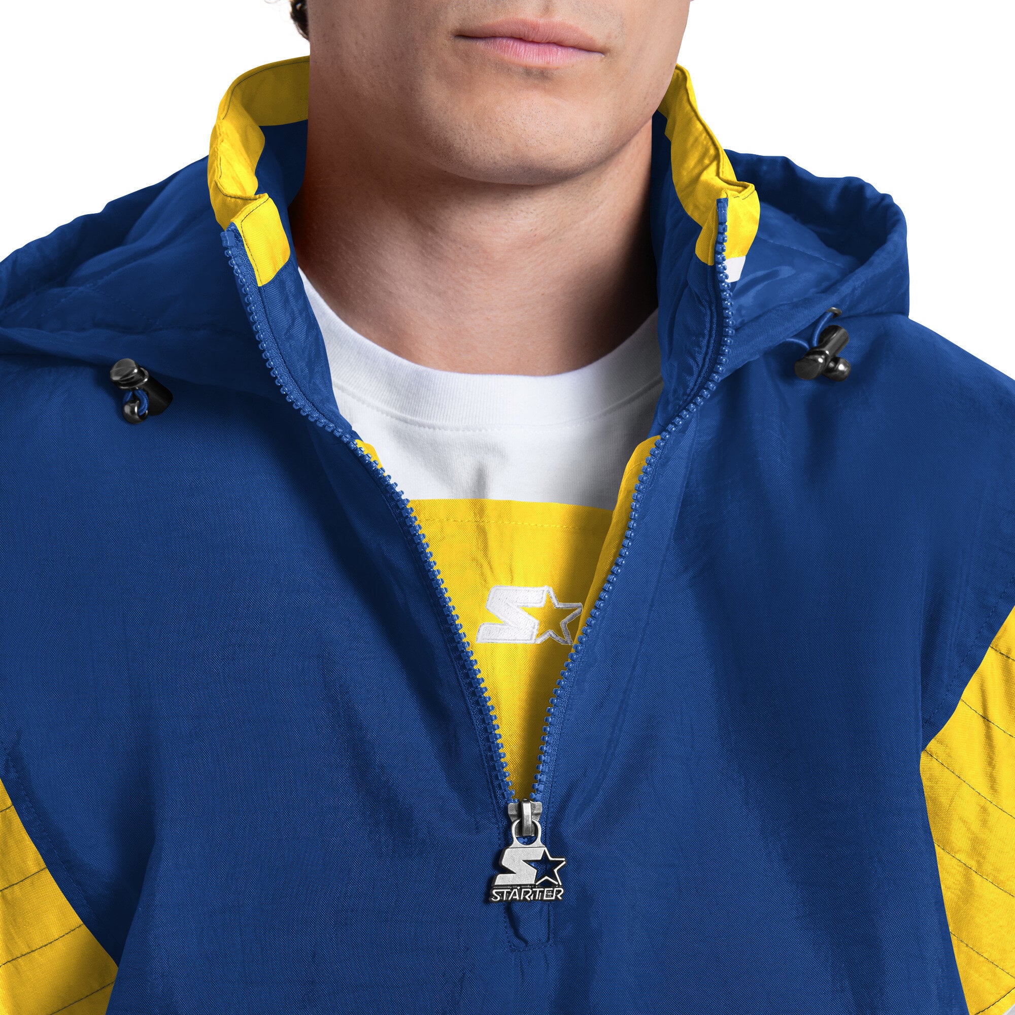 Veste à capuche demi-zip Starter Royal Golden State Warriors pour homme