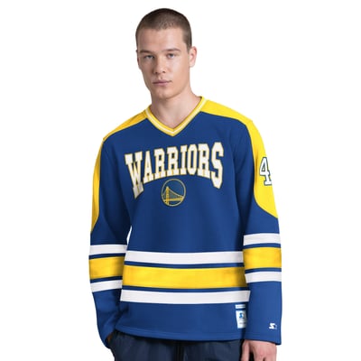 Golden State Warriors Starter Puck Drop Long Sleeve V-Neck T-Shirt - Royal