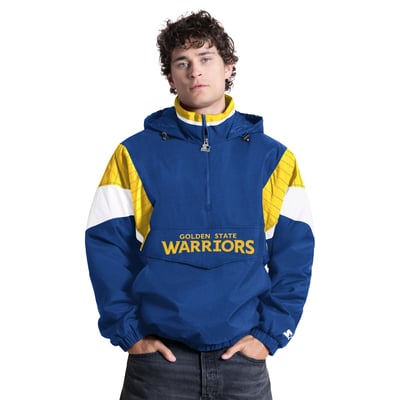Golden State Warriors Starter Quarter-Zip Hooded Jacket - Royal