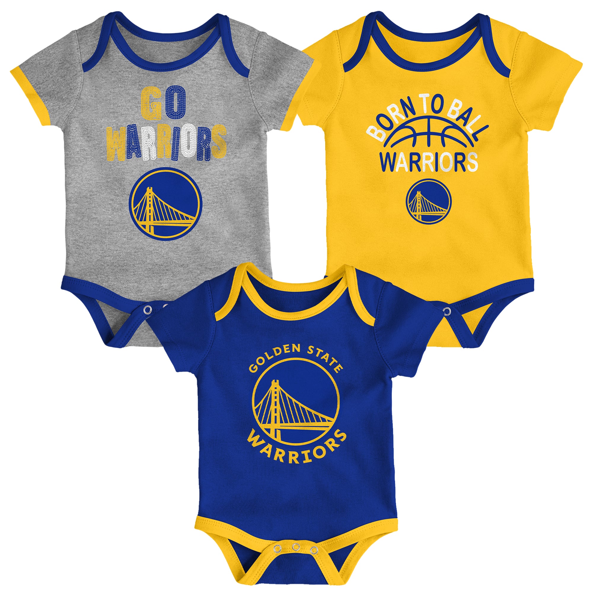 Ensemble de 3 bodies pour nouveau-nés et nourrissons Golden State Warriors Born To Ball Outerstuff
