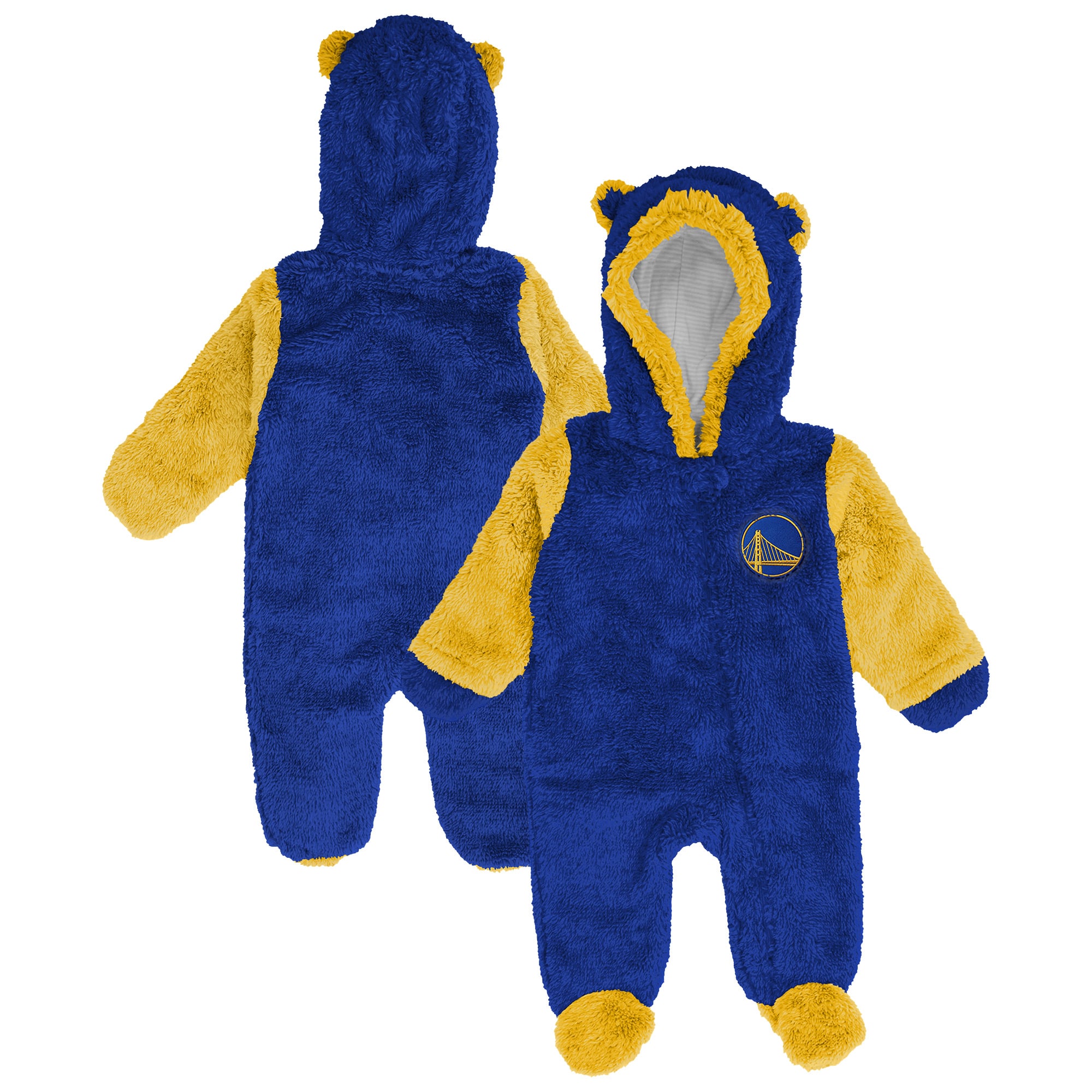 Combinaison polaire zippée intégrale Outerstuff Royal Golden State Warriors pour nouveau-né et nourrisson