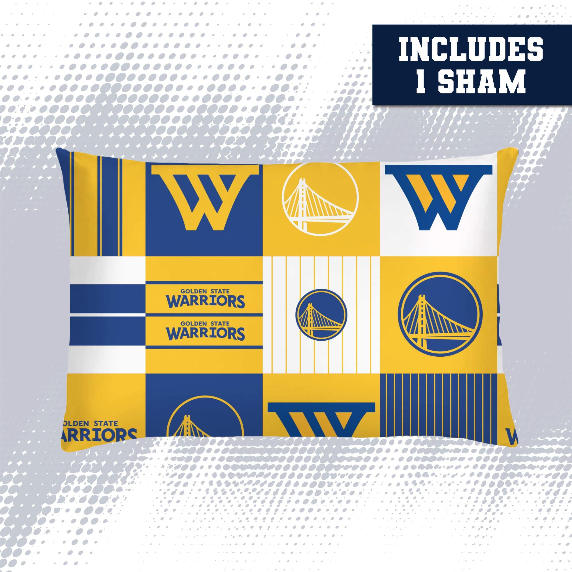 Ensemble de literie trois pièces à carreaux patchwork Pegasus Golden State Warriors (grand lit/queen)