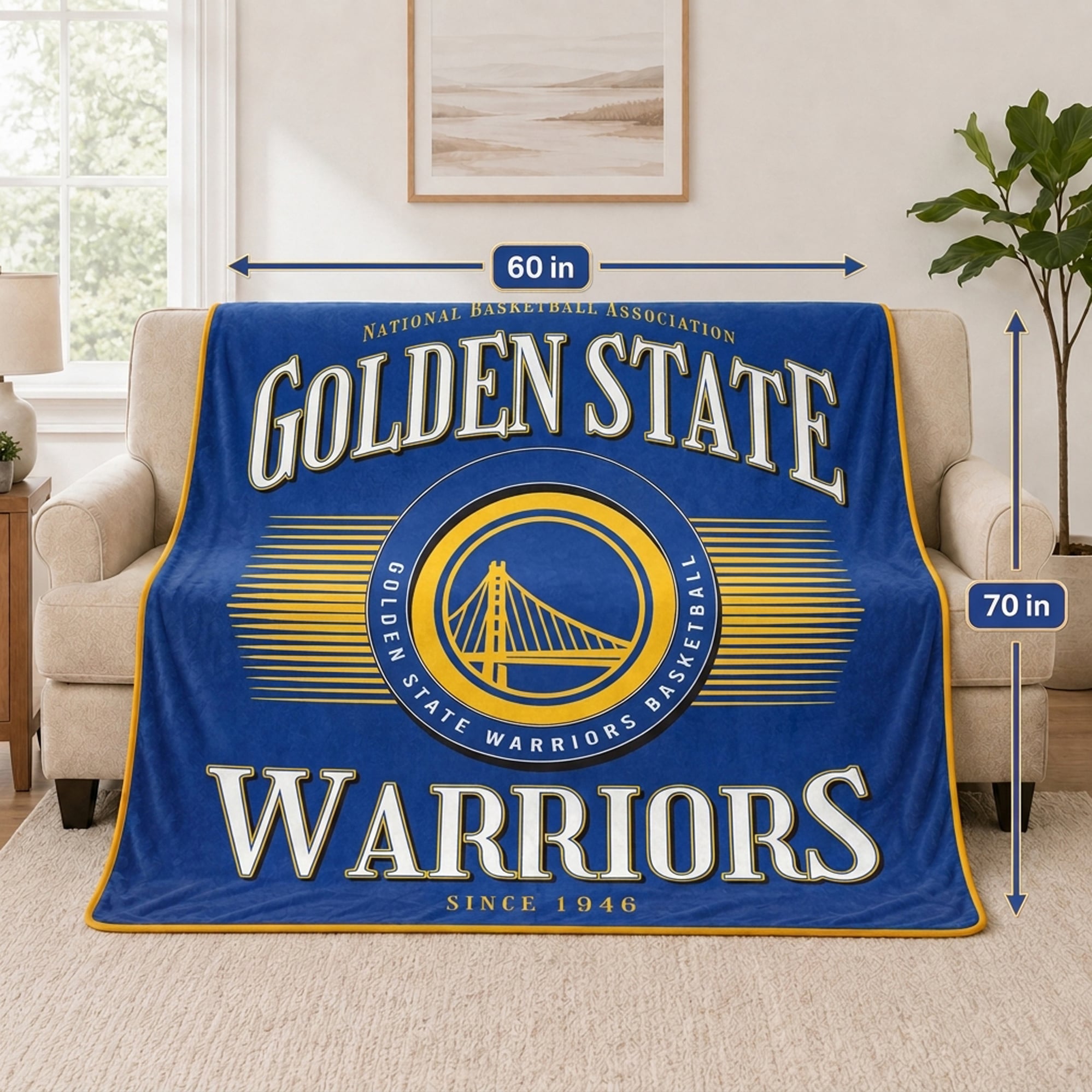 Couverture ultra douce Pegasus Golden State Warriors Spotlight Arch 60" x 70"