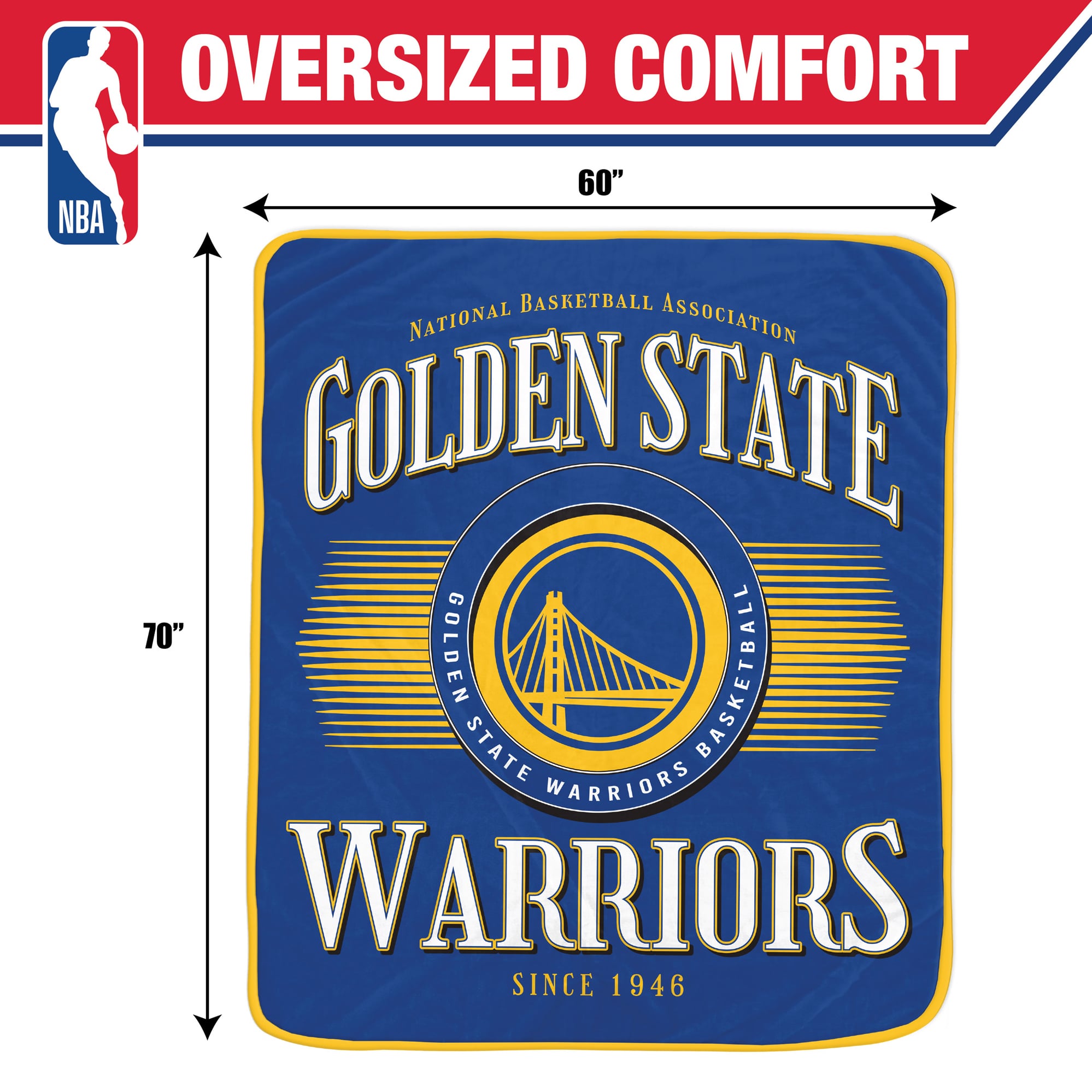 Couverture ultra douce Pegasus Golden State Warriors Spotlight Arch 60" x 70"