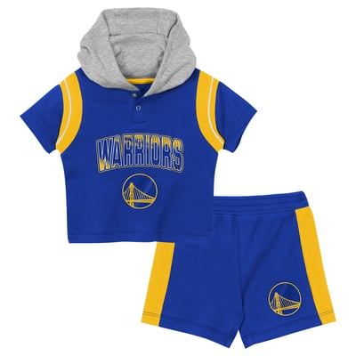 Golden State Warriors Outerstuff Preschool Get Back Short Sleeve Hoodie & Shorts Two-Pack Set - Royal