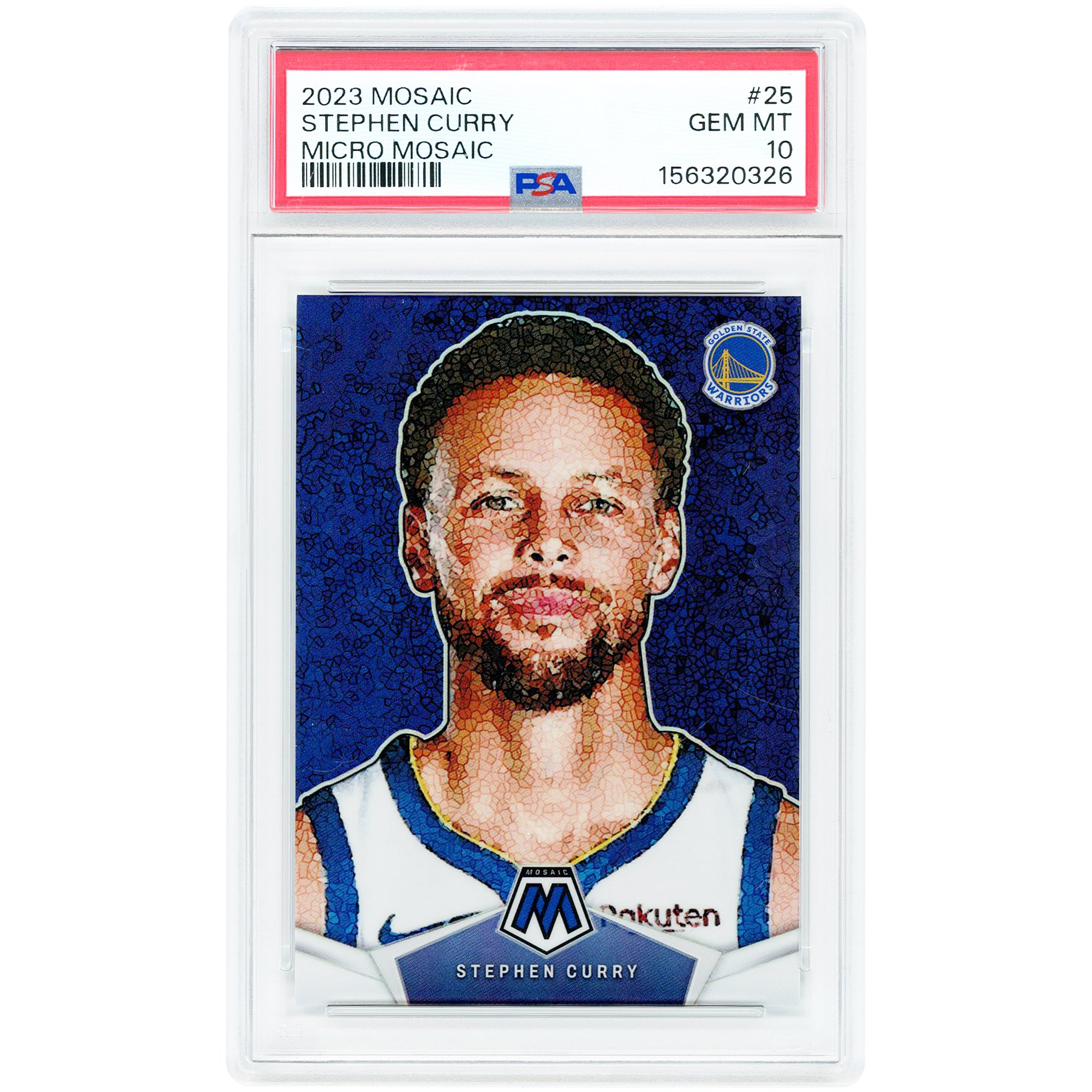 Stephen Curry Golden State Warriors 2023-24 Panini Mosaic Micro Mosaic Case Hit #25 PSA Authenticated 10 Card