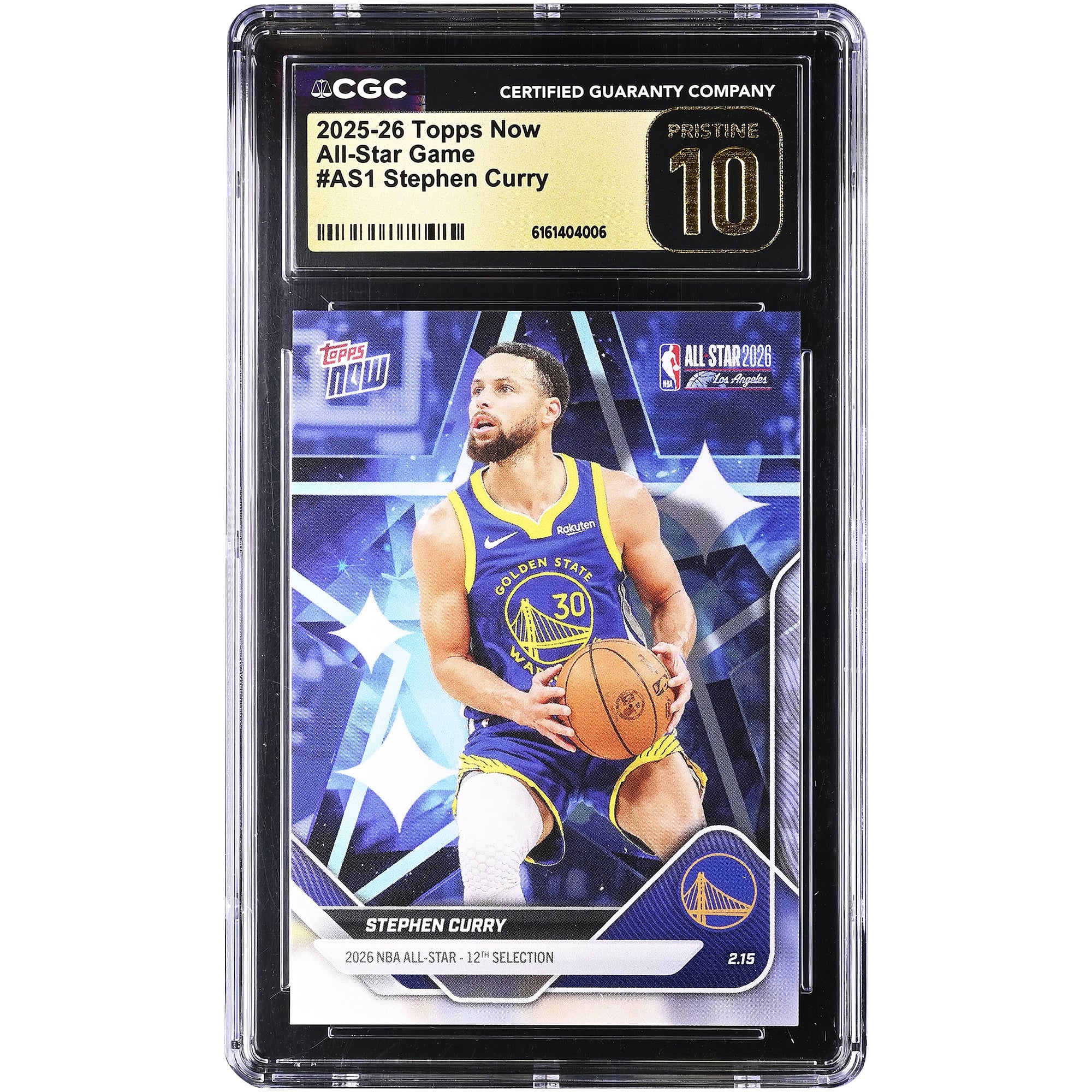 Stephen Curry Golden State Warriors 2025-26 Topps Now All-Star Game #AS1 CGC Authenticated PRISTINE 10 Card