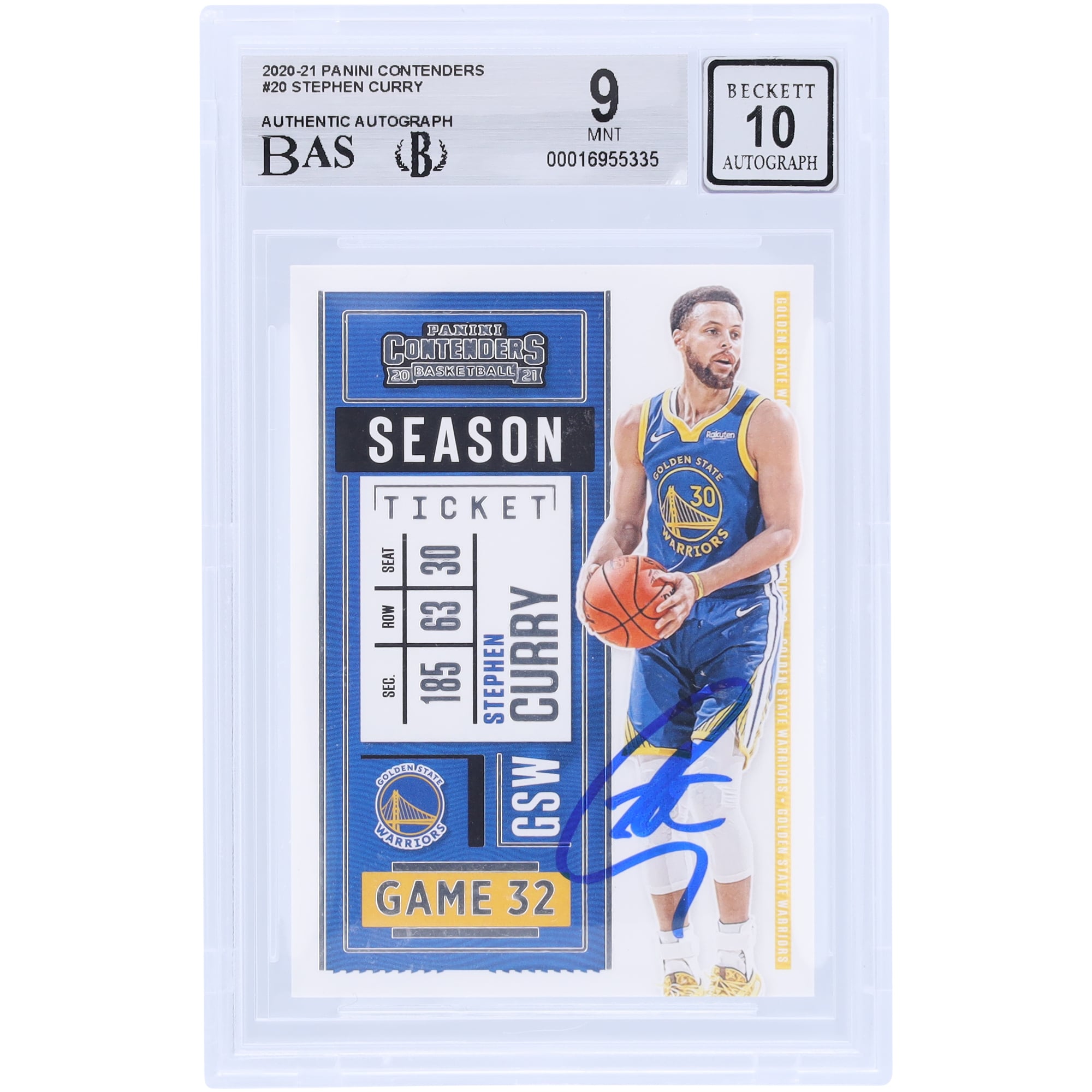 Stephen Curry Golden State Warriors Autographed 2020-21 Panini 