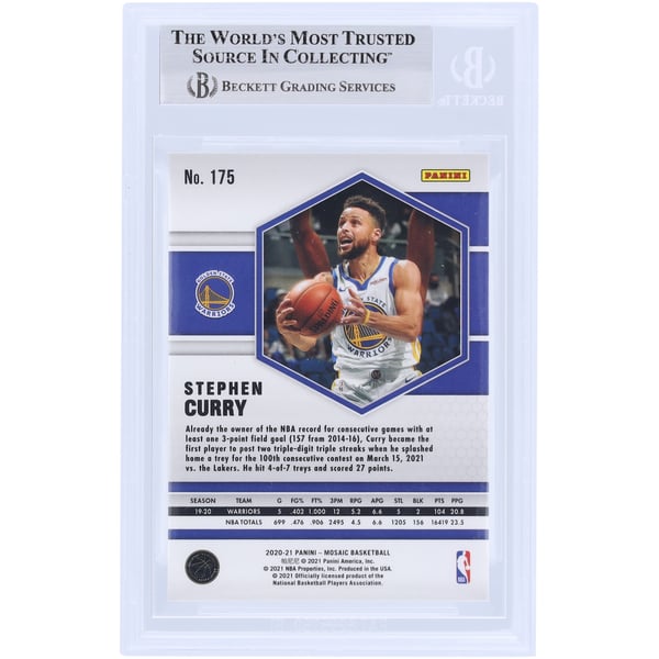 Stephen Curry Golden State Warriors Autographed 2020-21 Panini 