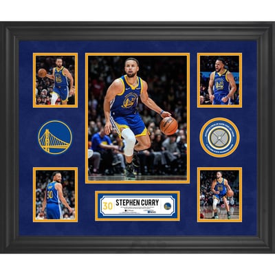 Stephen Curry Golden State Warriors Fanatics Authentic Framed 5-Photo Collage with a Piece of Game-Used Net - Limited Edition of 500