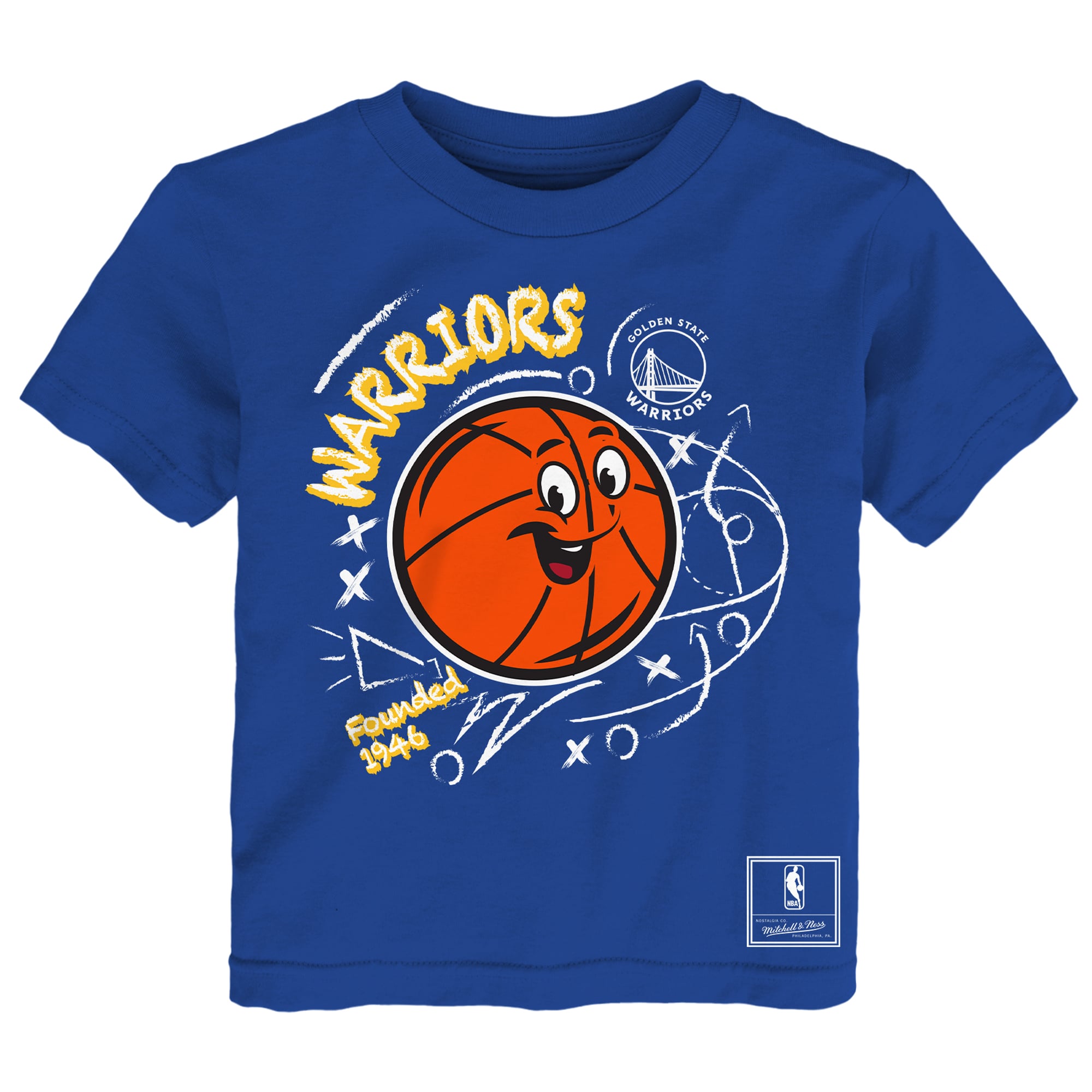 Toddler Mitchell & Ness  Royal/Heather Gray Golden State Warriors Two-Pack Sketched Up T-Shirt Set
