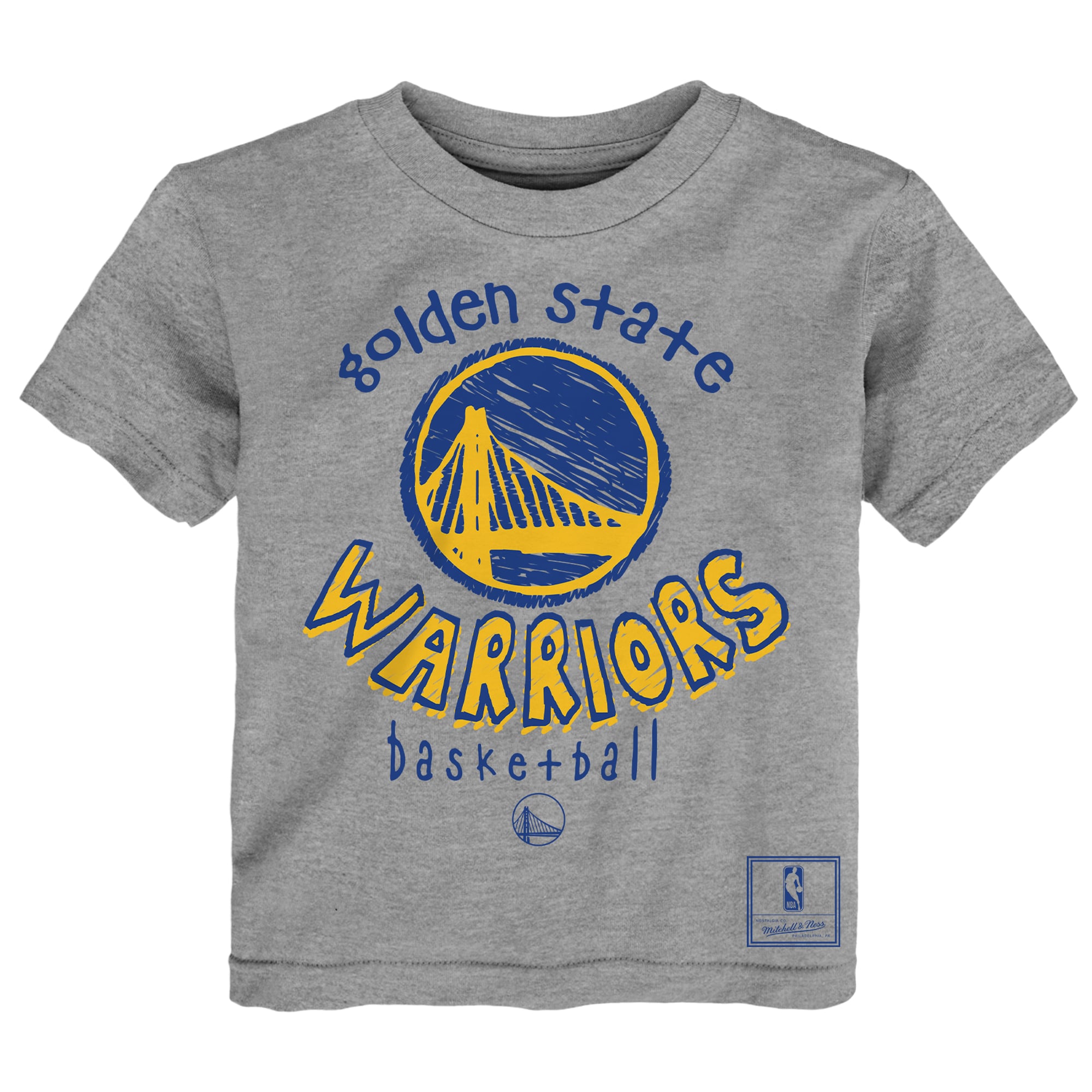 Toddler Mitchell & Ness  Royal/Heather Gray Golden State Warriors Two-Pack Sketched Up T-Shirt Set