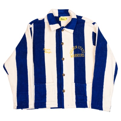 Golden State Warriors Duvin Designs Co. Unisex League Of Leisure Terry Cloth Towel Jacket - Blue