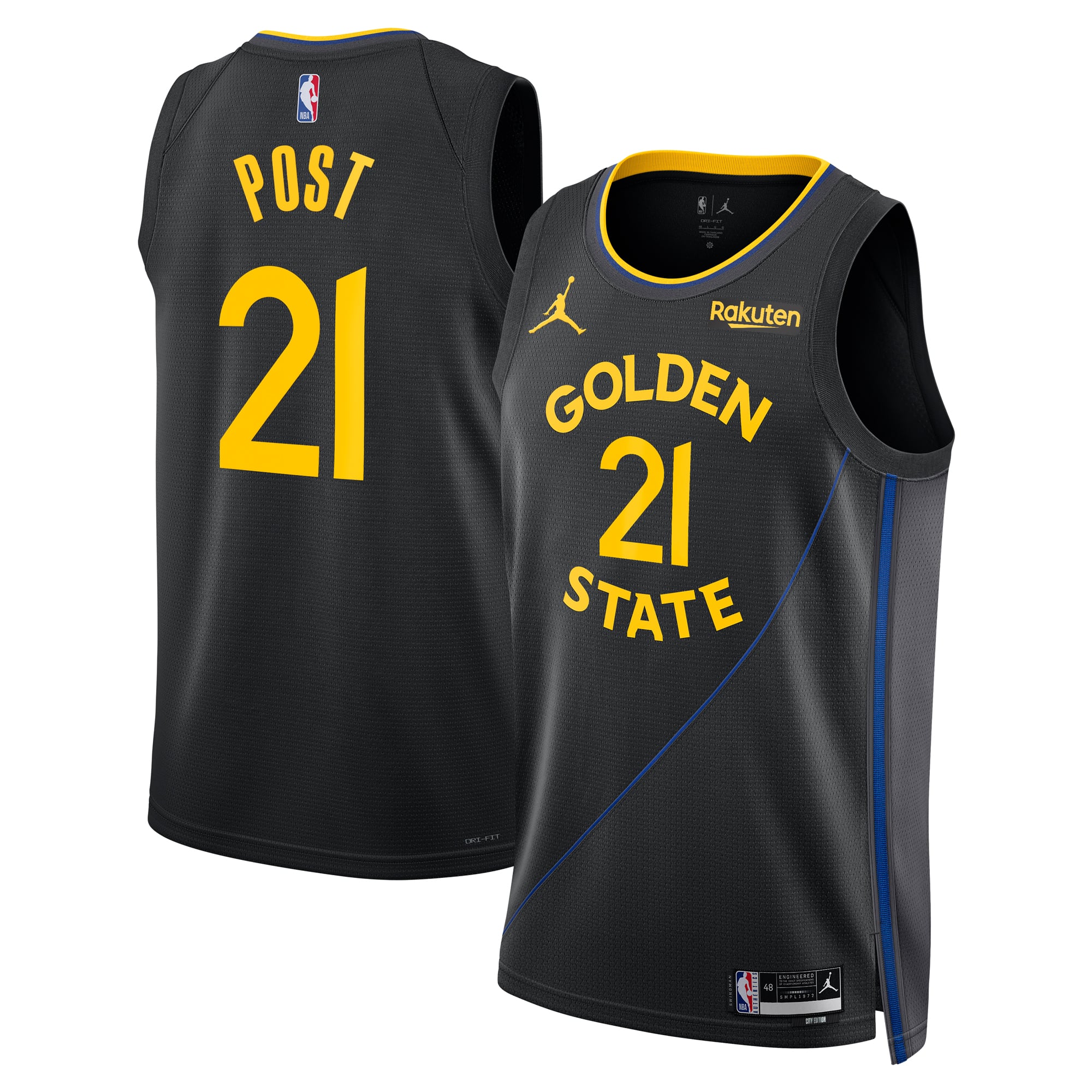 Unisex Jordan Brand Quinten Post Black Golden State Warriors Badge 