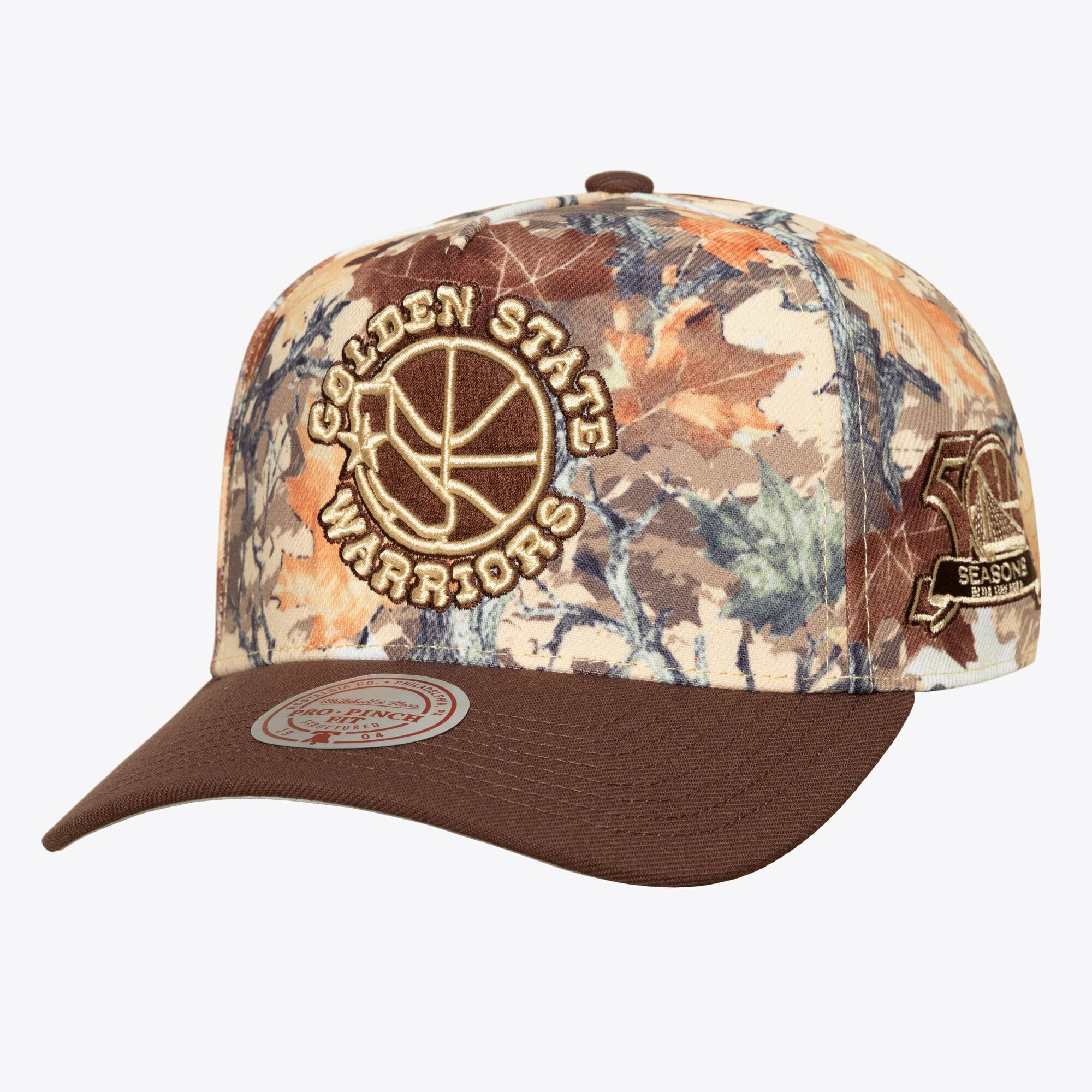 Casquette unisexe Mitchell & Ness Camo Golden State Warriors Leaf Camo Pro ajustable