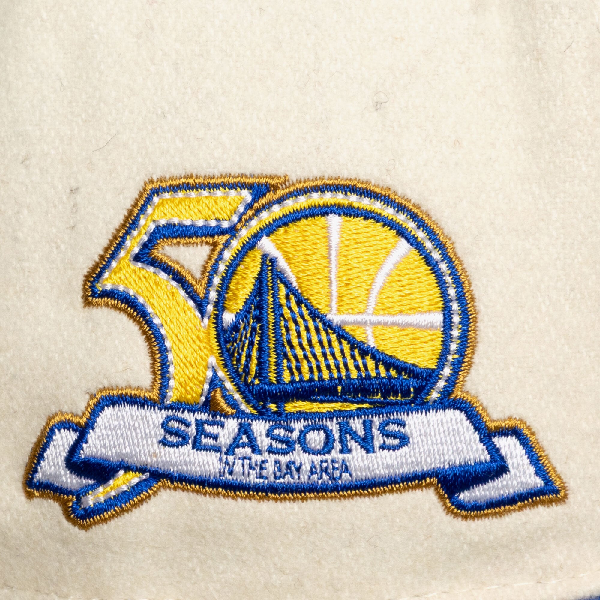 Unisex Mitchell & Ness Cream Golden State Warriors Cream Team Pro Adjustable Hat