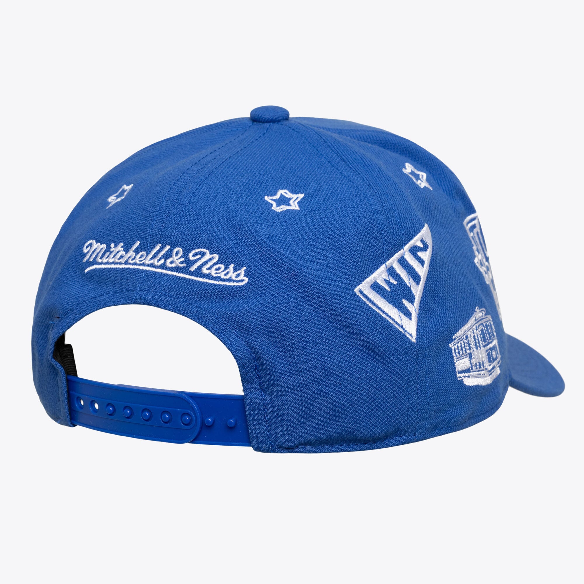 Casquette unisexe Mitchell & Ness Royal Golden State Warriors Hardwood Classics Downtown Doodle Pro
