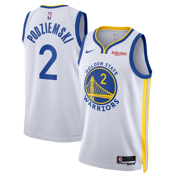 Maillot Dédicacé Et Signé Brandin Podziemski - Golden State Warriors - Avec Certificat Beckett COA