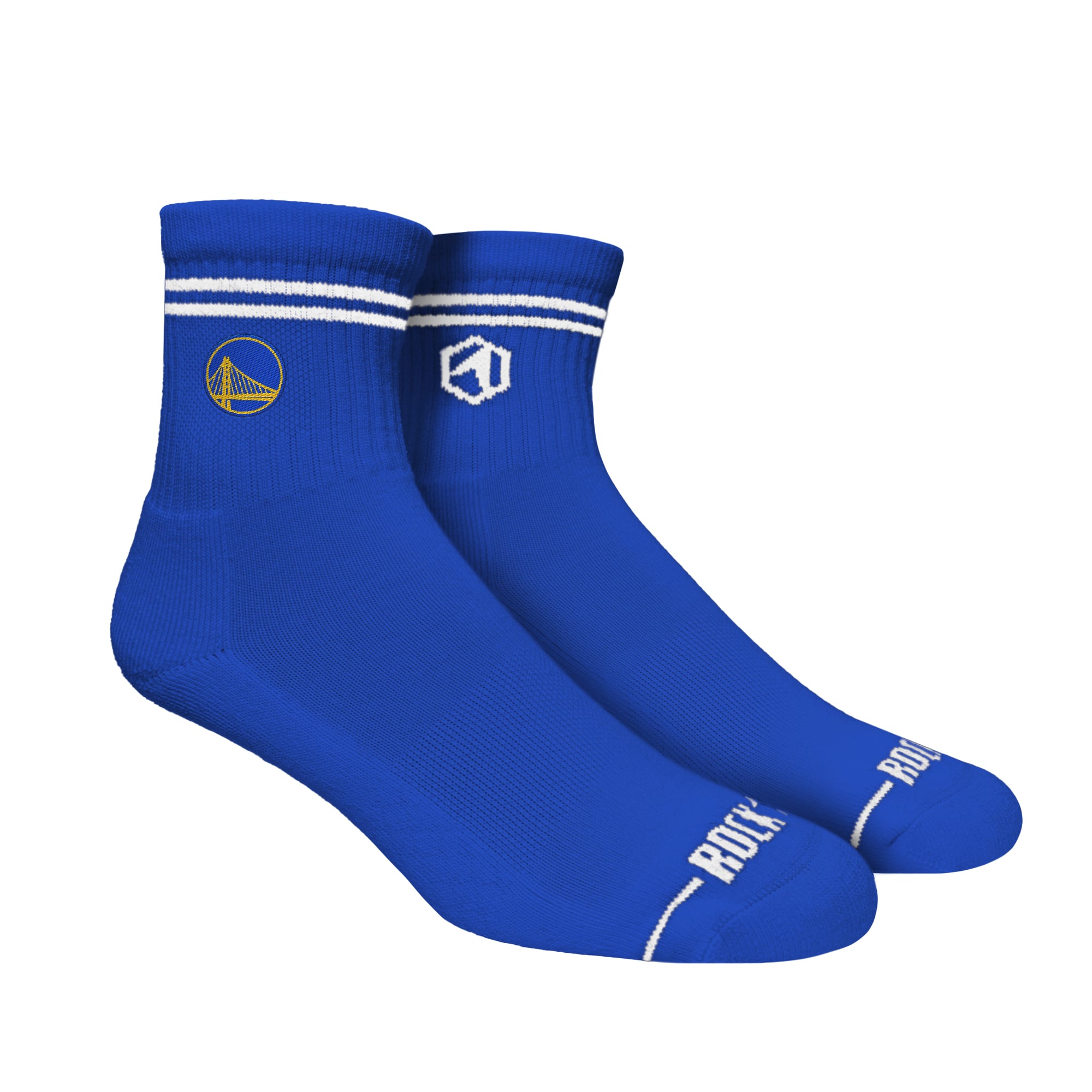 Unisex Rock Em Socks Golden State Warriors Casual Stripe Quarter-Length