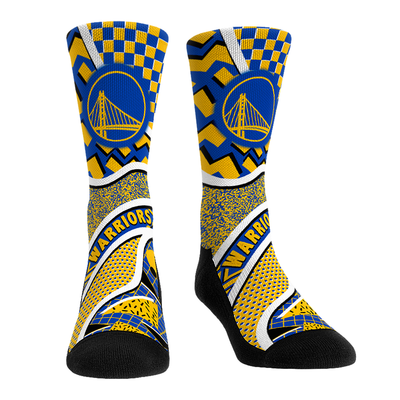  Golden State Warriors Rock Em Unisex Ball Pattern Crew Socks - Yellow