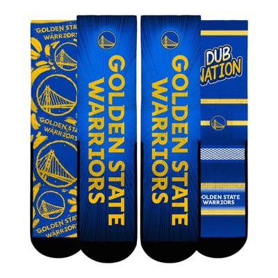 Golden State Warriors Rock Em Unisex Fan Favorites Three-Pack Crew Socks Set - Yellow