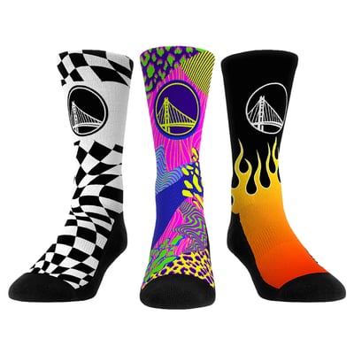  Golden State Warriors Rock Em Unisex Team Vibes Three-Pack Crew Socks Set - Yellow