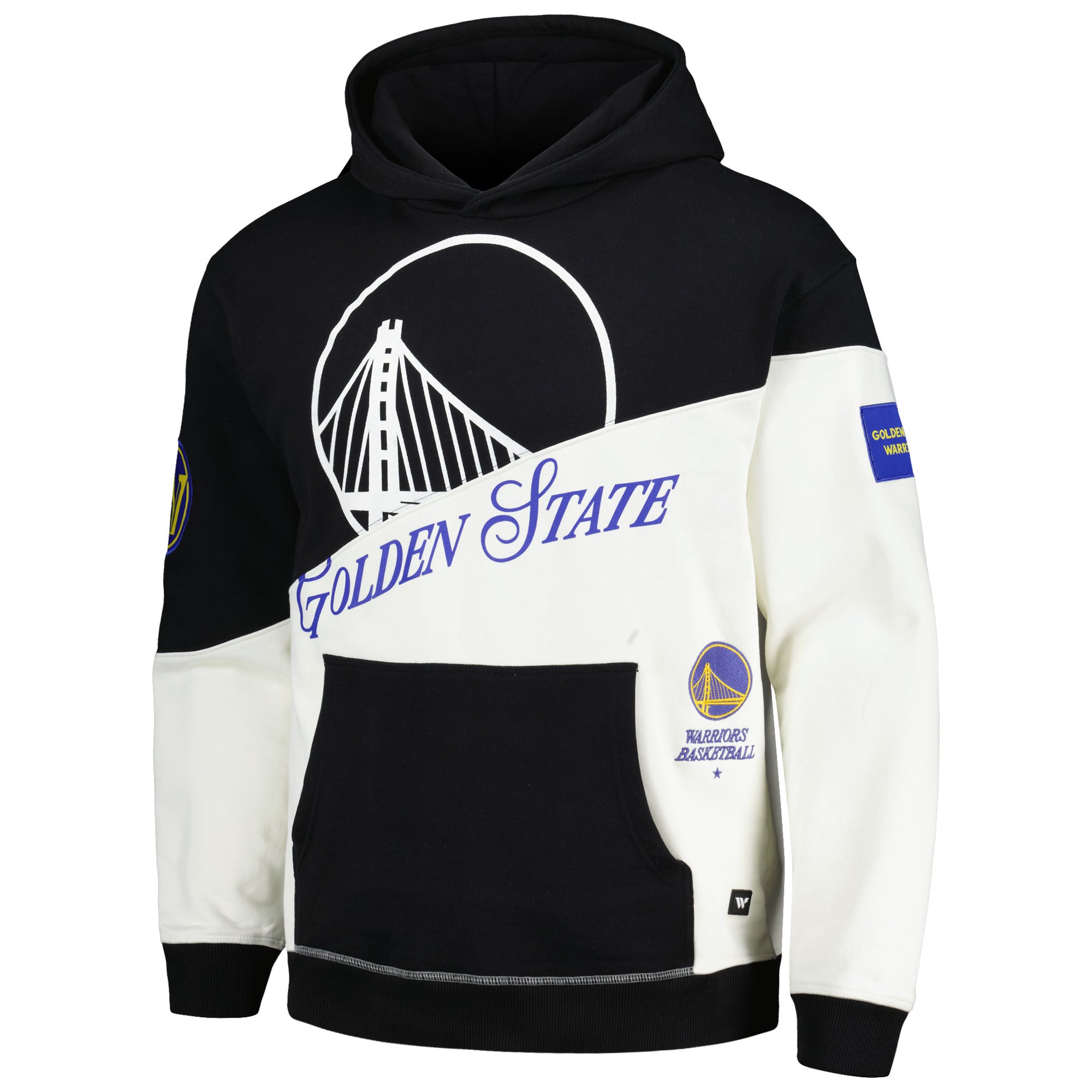 Unisex The Wild Collective Black Golden State Warriors Split Pullover Hoodie
