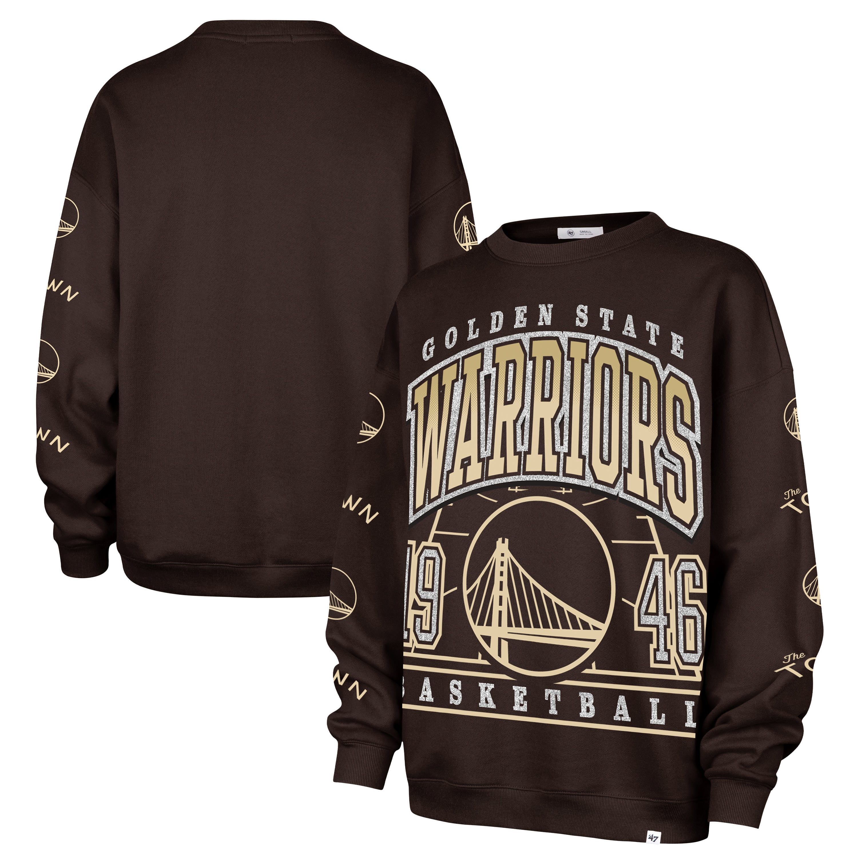 Women's '47  Brown Golden State Warriors 2025/26 City Edition Go Big Oversized Sweatshirt