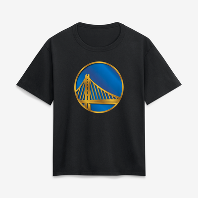 Golden State Warriors Women's Metallic Mascot T-Shirt - Black