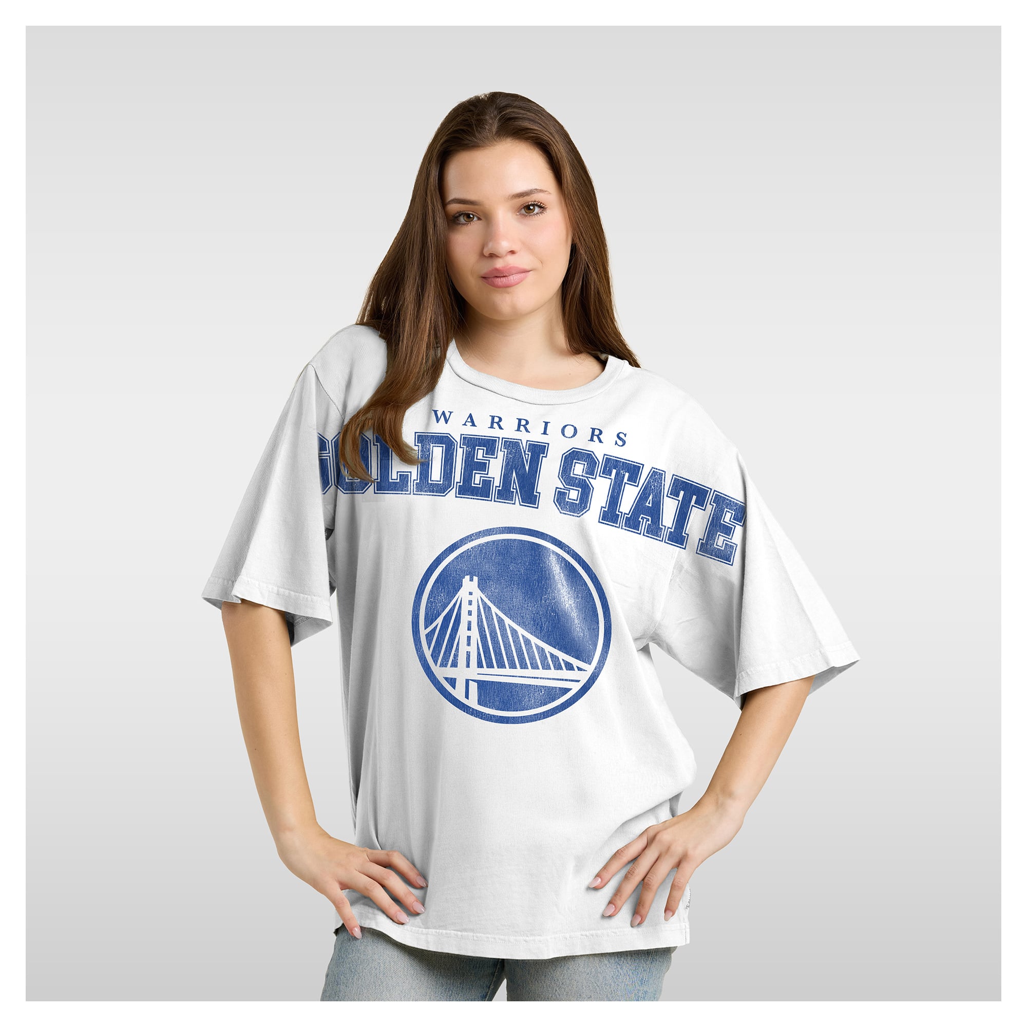 Women's Fanatics White Golden State Warriors Spirit Relaxed Jersey T-Shirt
