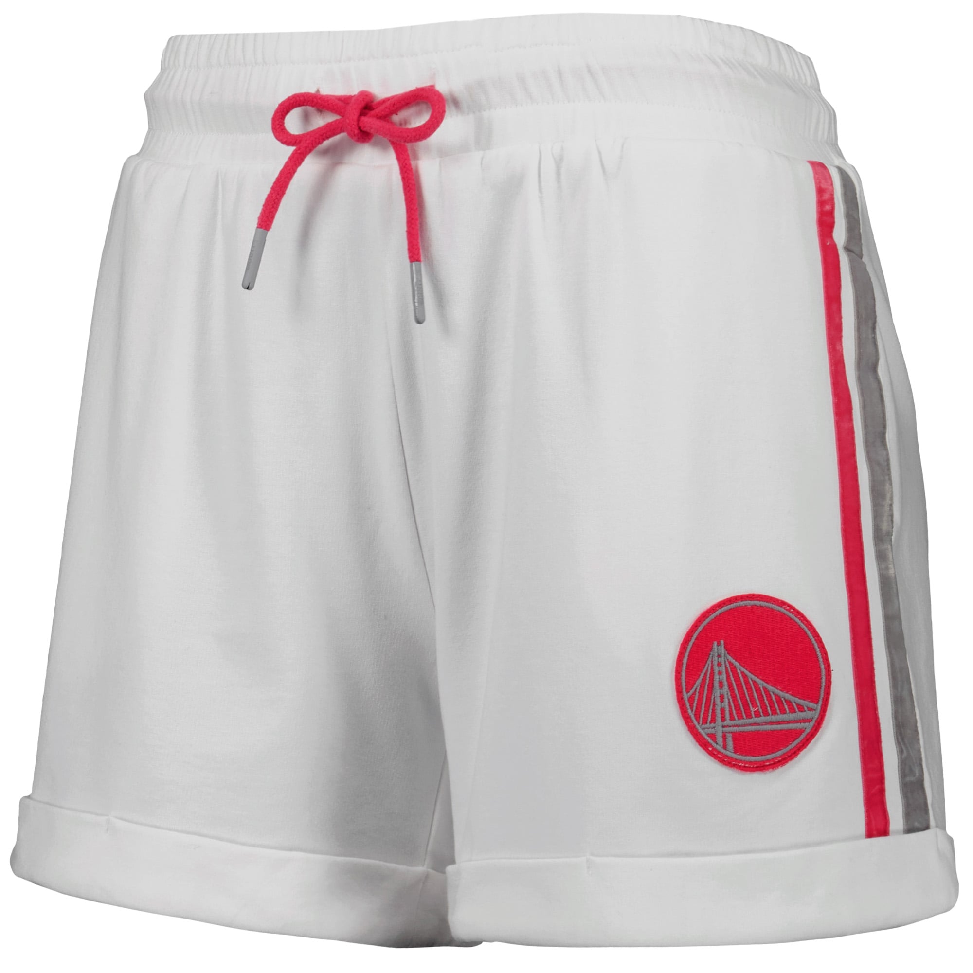 Short en jersey Lusso blanc/rose pour femme, modèle Melody des Golden State Warriors, à revers.
