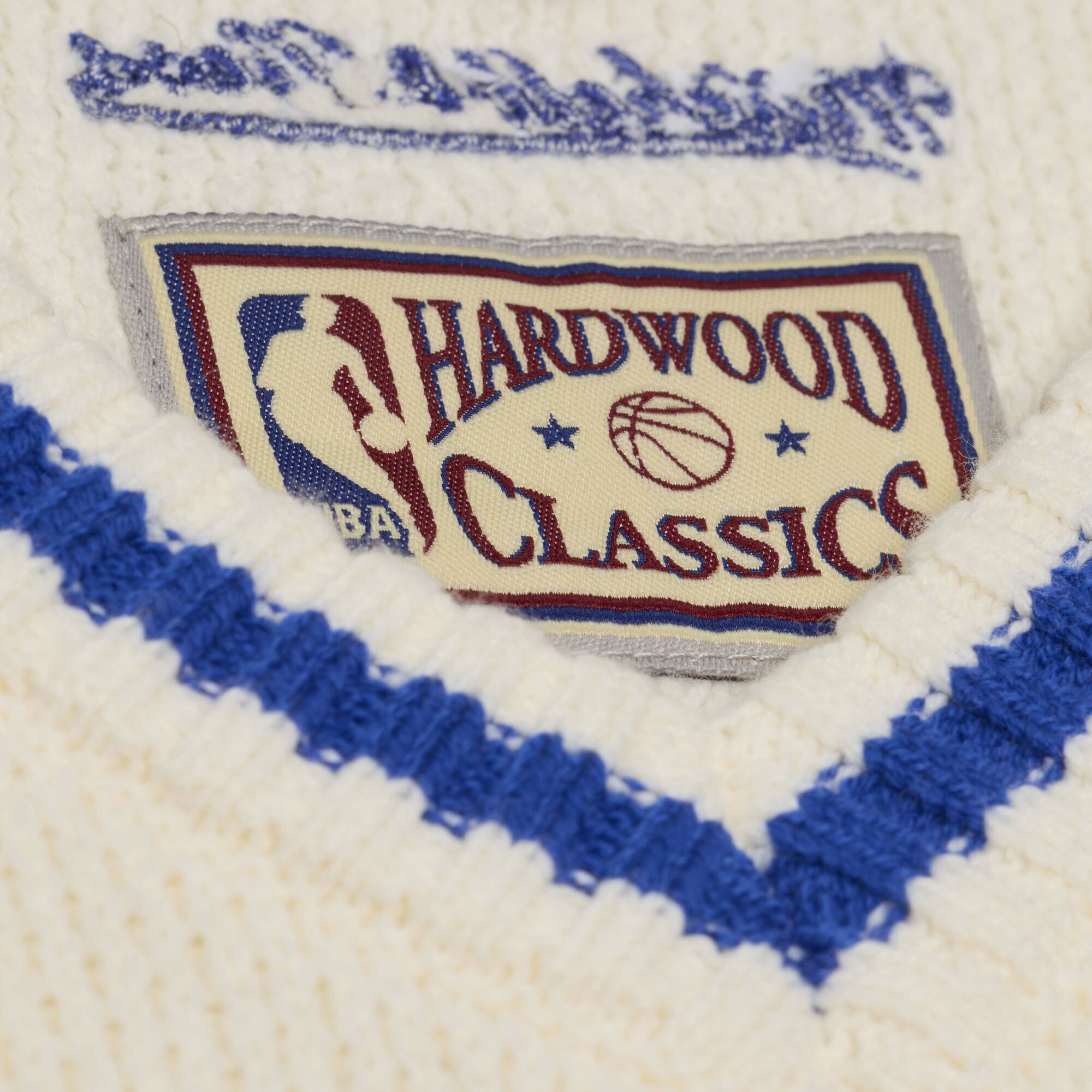 Women's Mitchell & Ness Cream Golden State Warriors Retro Roots Sweater Vest