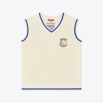 Golden State Warriors Mitchell & Ness Women's Retro Roots Sweater Vest - Cream
