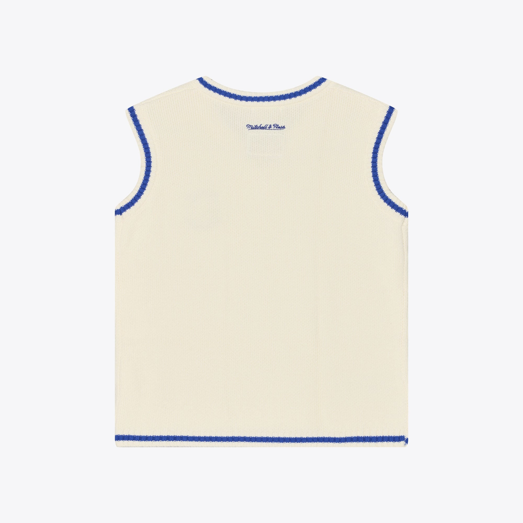 Women's Mitchell & Ness Cream Golden State Warriors Retro Roots V-Neck Sweater Vest