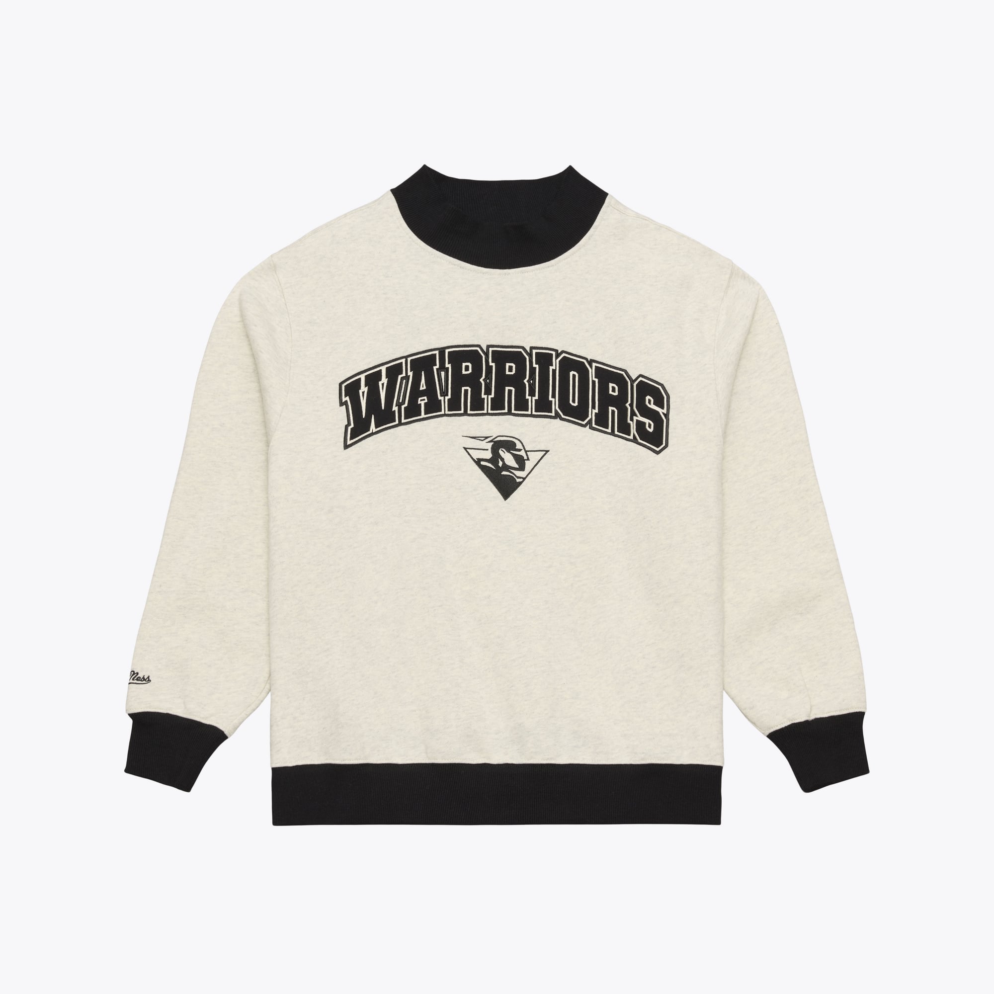 Sweat-shirt à col montant côtelé Mitchell & Ness Golden State Warriors couleur avoine pour femme