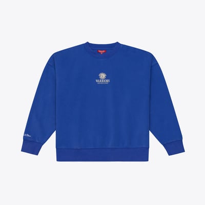  Golden State Warriors Mitchell & Ness Women's Core Essentials Micro Logo Fleece Sweatshirt - Royal