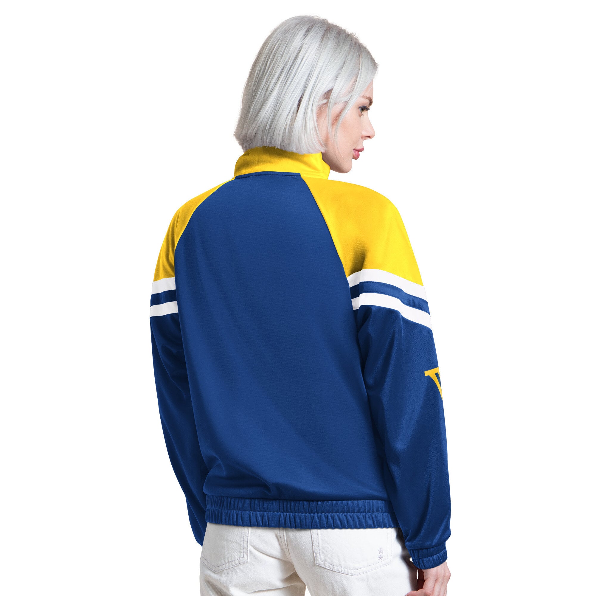 Veste de survêtement zippée intégrale Starter Royal Golden State Warriors Fan Club pour femmes