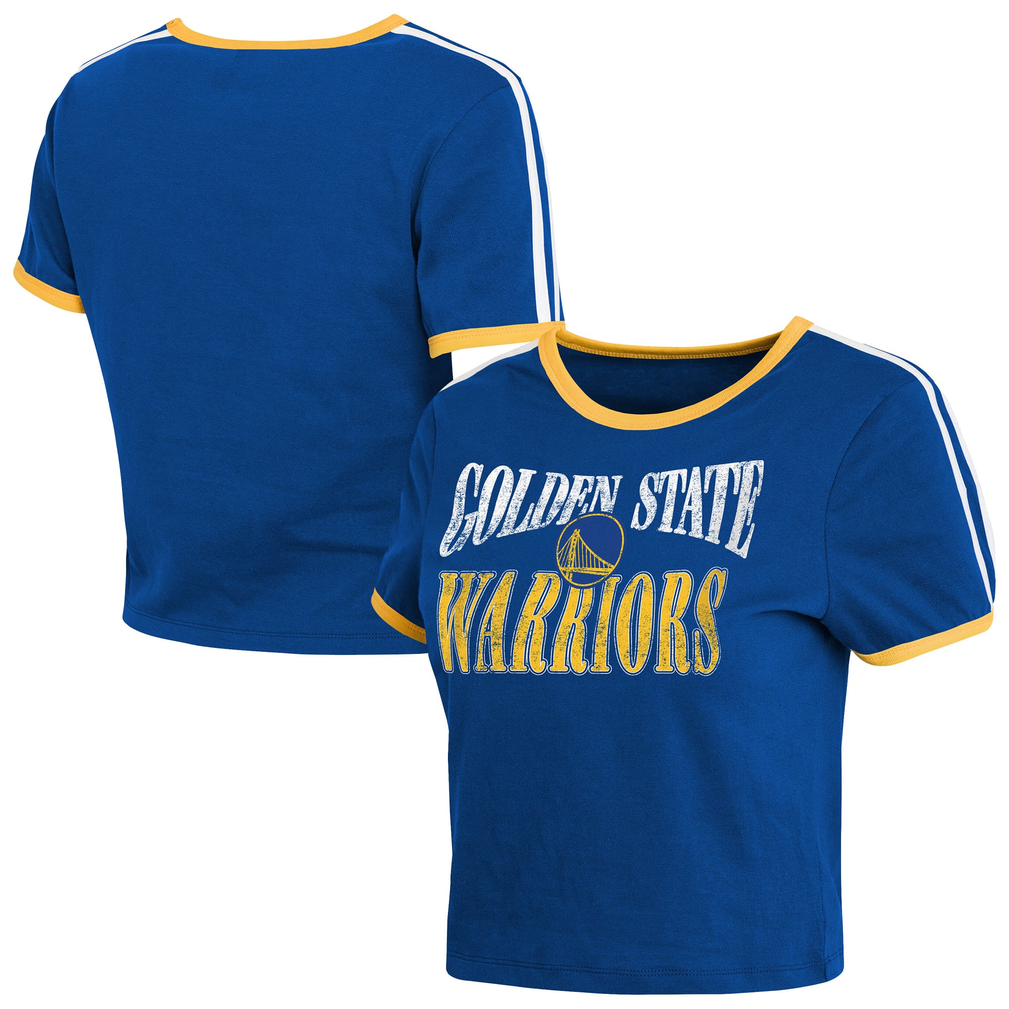 Women's WEAR by Erin Andrews  Royal Golden State Warriors Ringer Baby T-Shirt