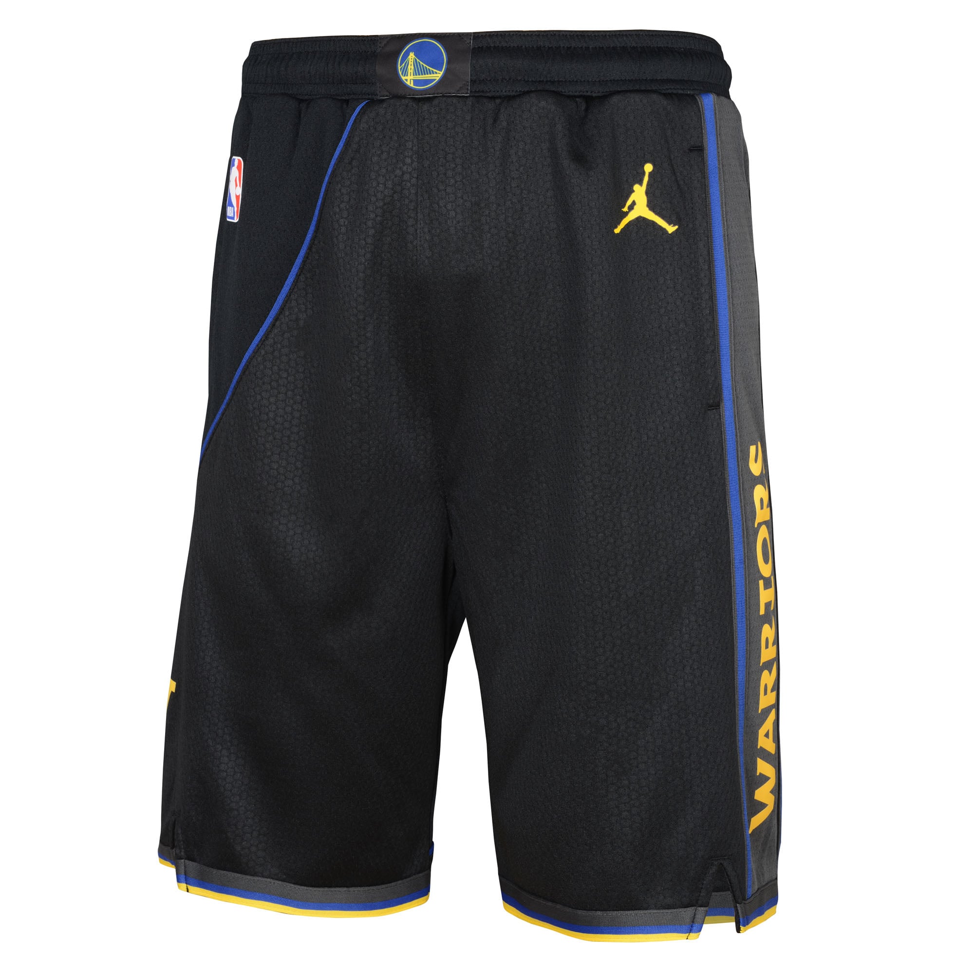 Short Swingman Jordan Brand noir Golden State Warriors Authentic Statement Edition pour jeunes