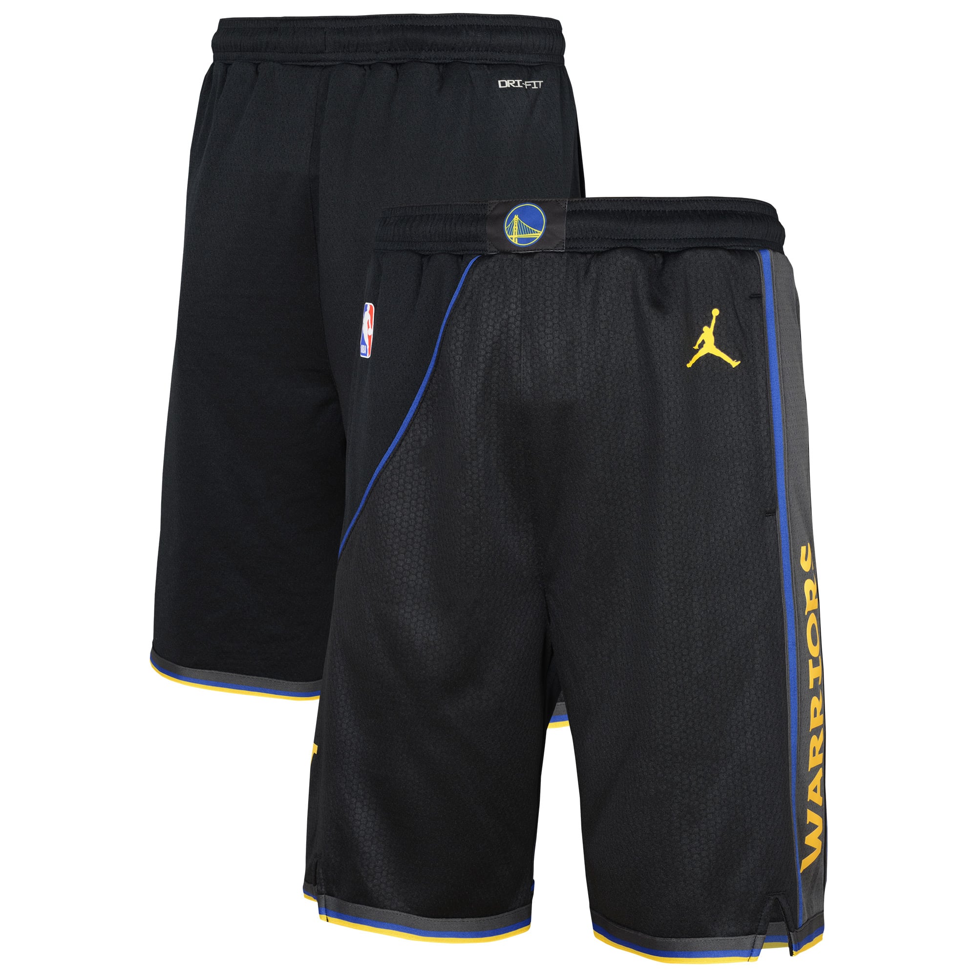 Short Swingman Jordan Brand noir Golden State Warriors Authentic Statement Edition pour jeunes