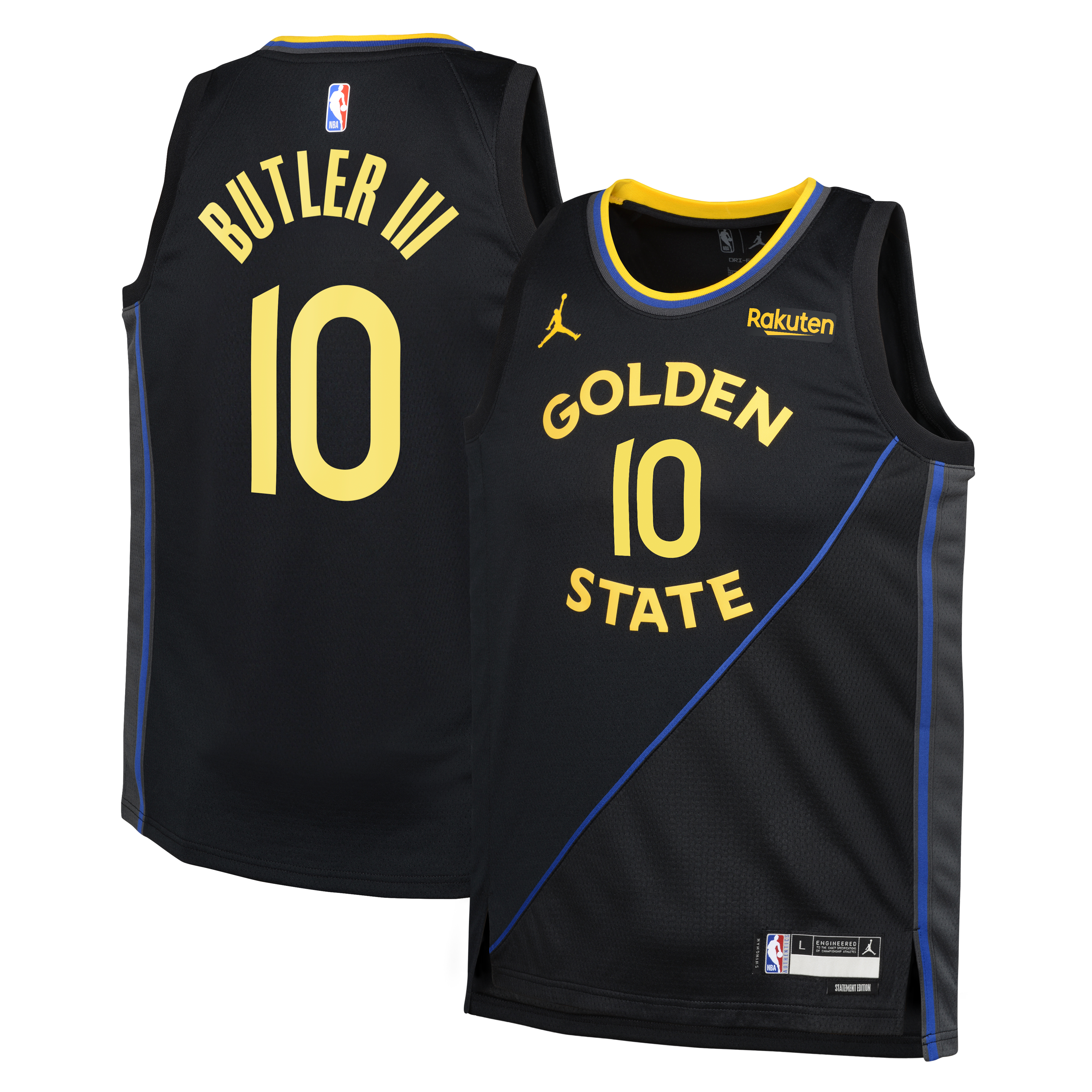 Maillot Swingman Jordan Brand Jimmy Butler III noir Golden State Warriors pour enfant - Édition Statement
