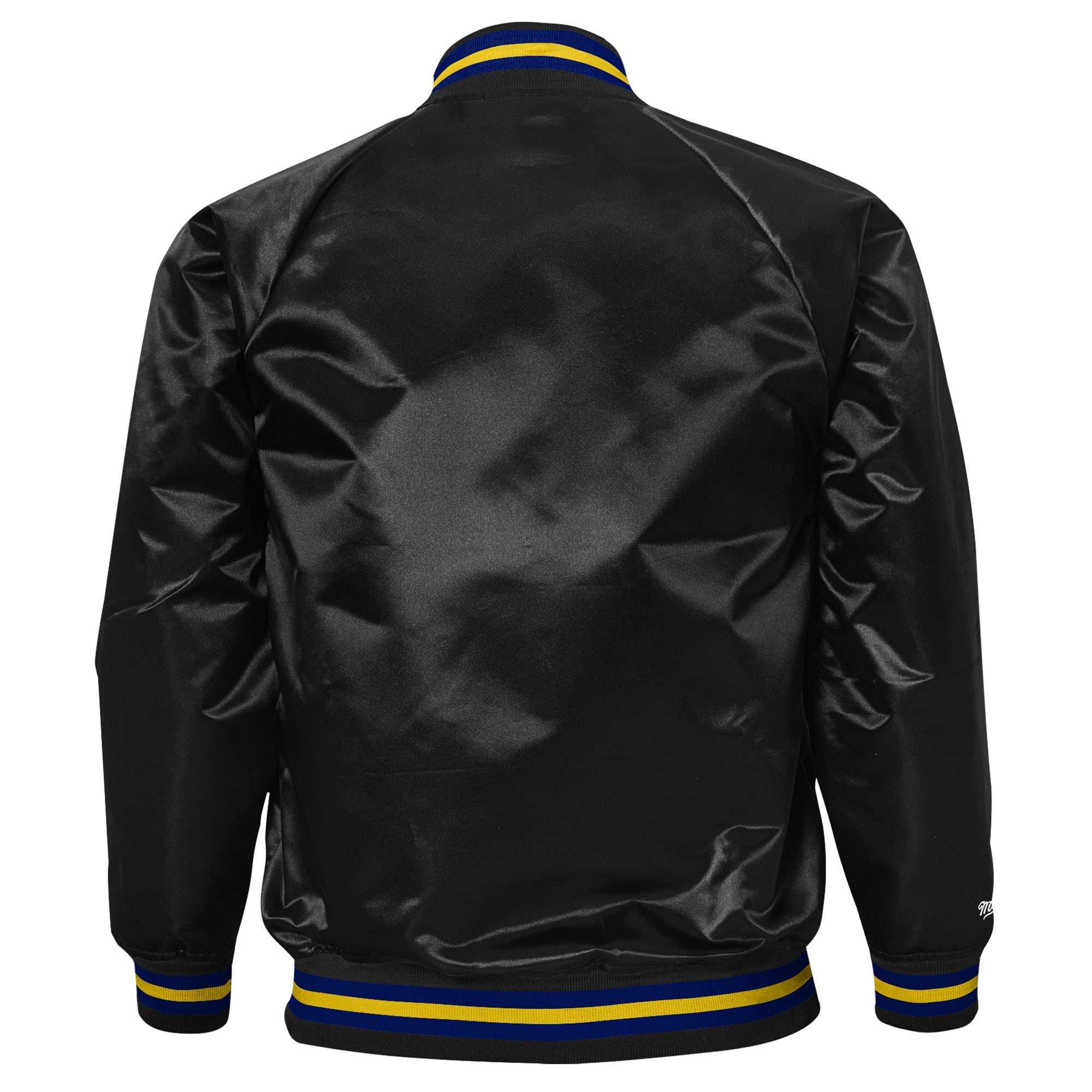 Youth Mitchell & Ness Black Golden State Warriors Lightweight Satin Raglan Full-Snap Jacket