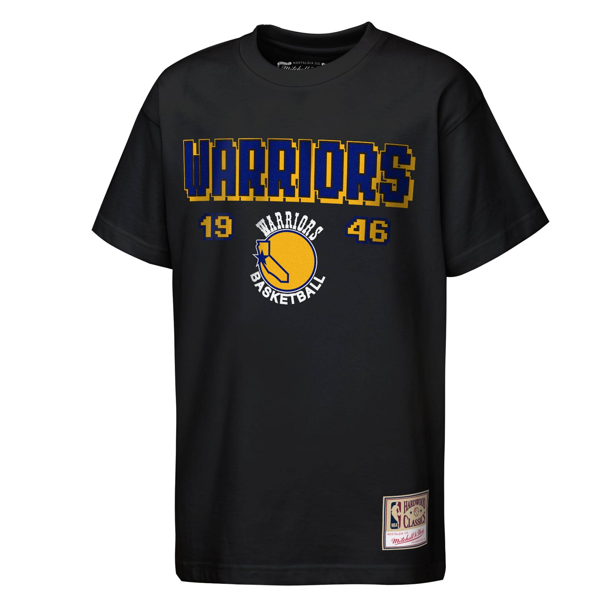 T-shirt rétro arcade Mitchell & Ness Golden State Warriors noir pour enfant