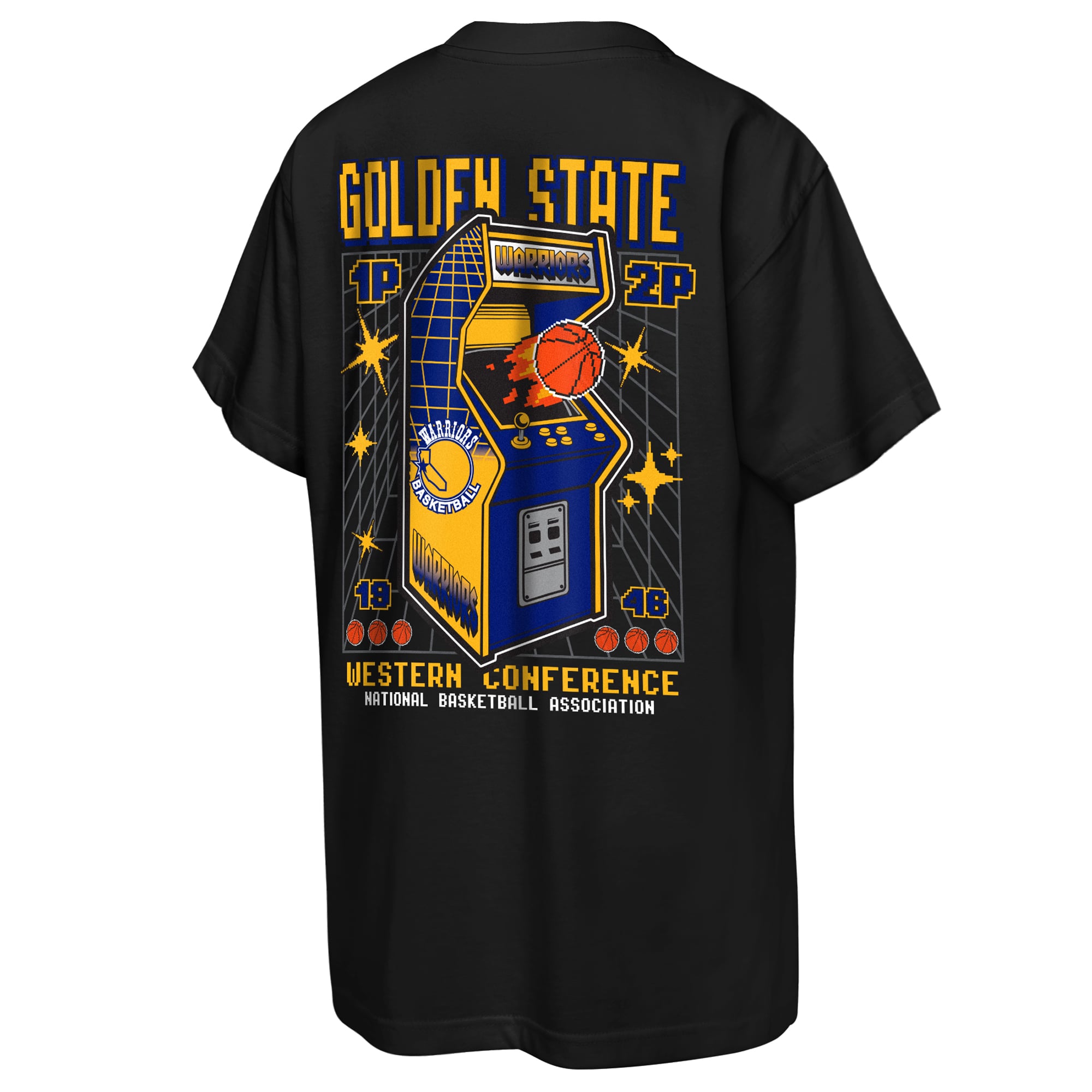 T-shirt rétro arcade Mitchell & Ness Golden State Warriors noir pour enfant