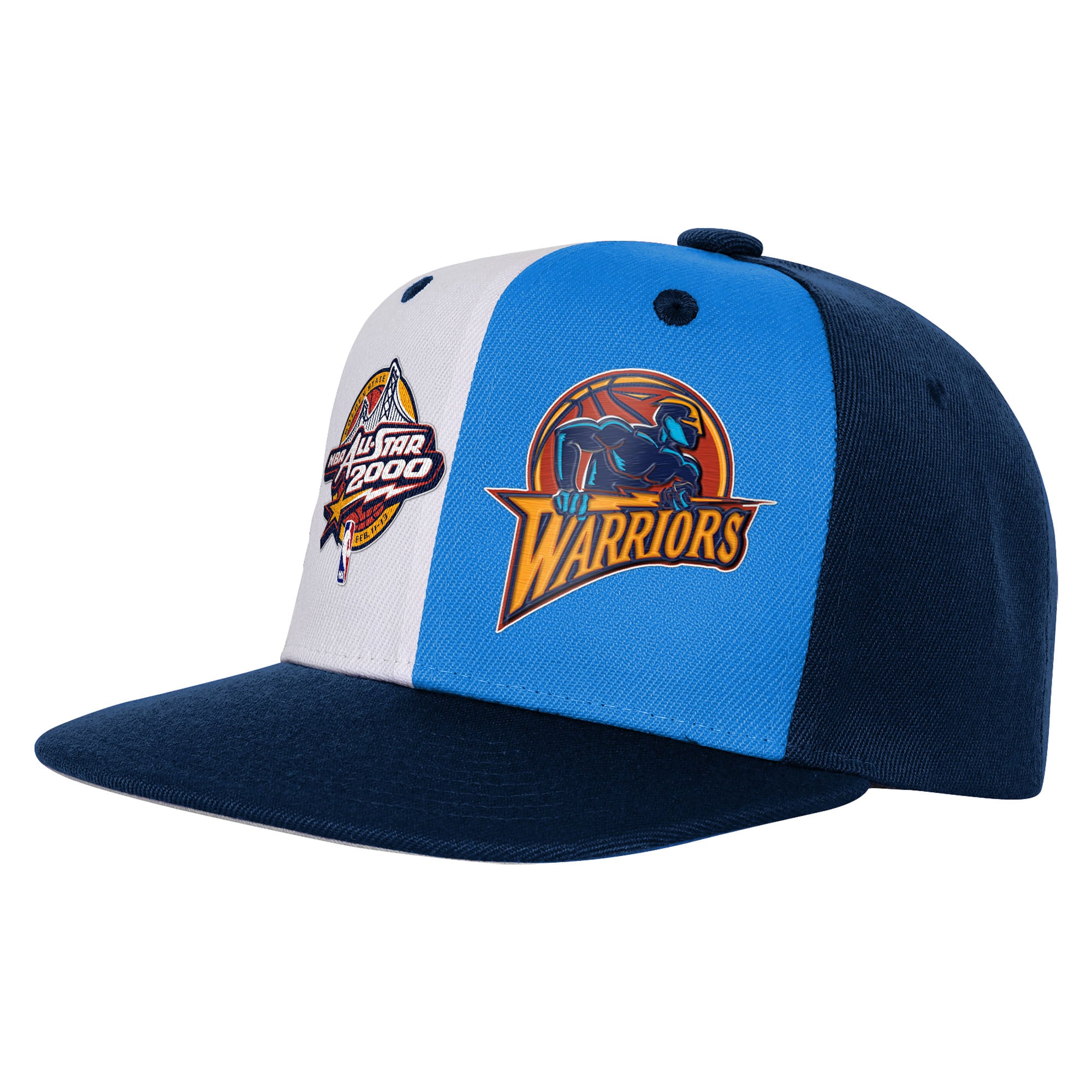 Youth Golden State Warriors Mitchell & Ness Navy 2000 All-Star Game Duo Front Snapback Hat